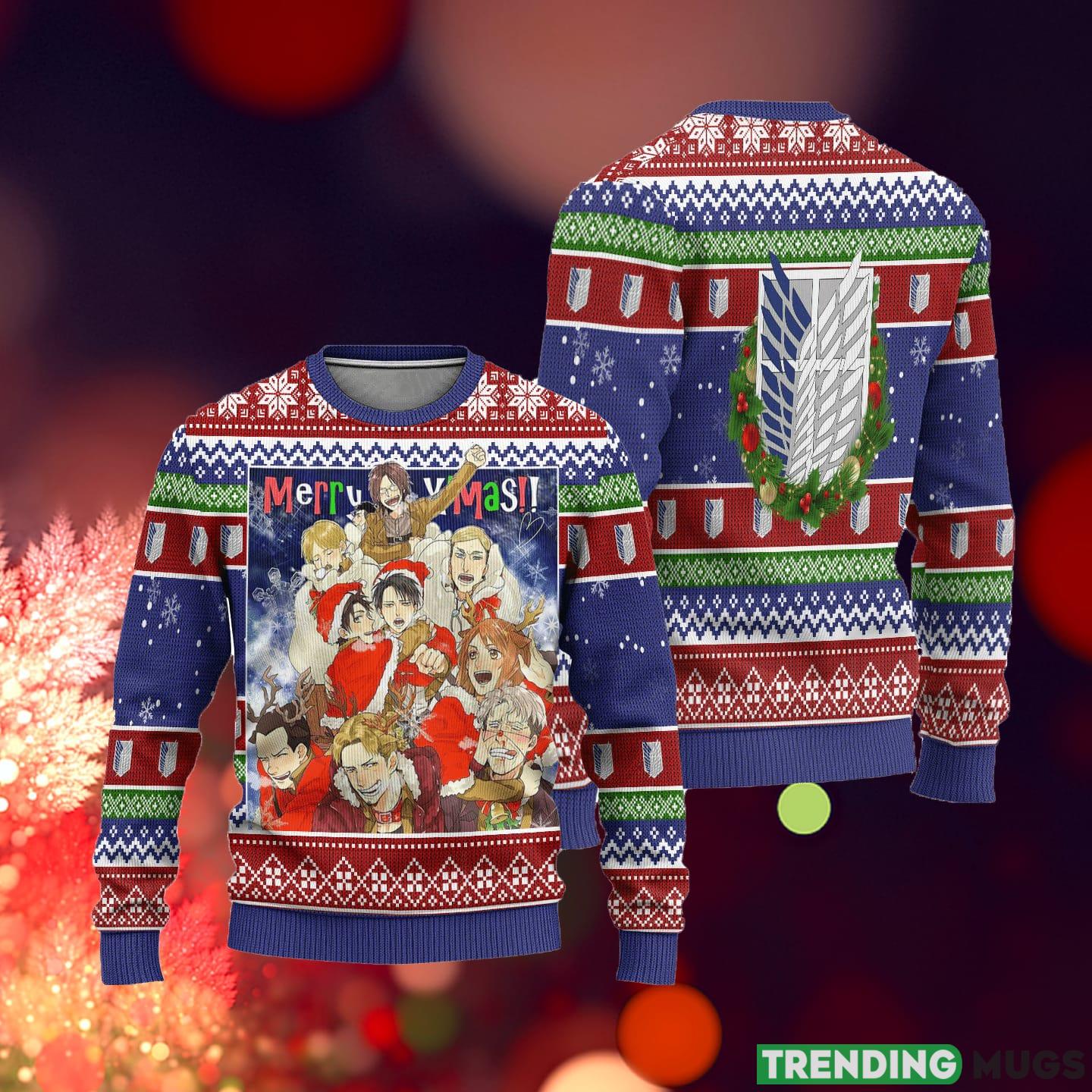 Scout Regiment Attack on Titan Anime Xmas Ideas Ugly Christmas Sweater Gift Thanksgiving 3D Sweater Scout Regiment Attack on Titan Anime Xmas Ideas Ugly Christmas Sweater Gift Thanksgiving 3D Sweater