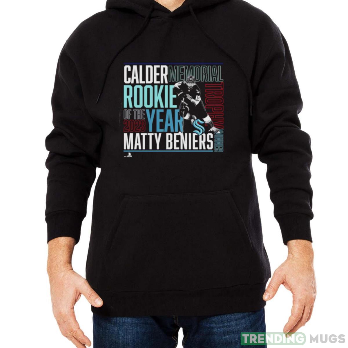 Seattle Kraken Matty beniers 2023 calder memorial rookie of the 2023 year art t shirt Dark Shirt Seattle Kraken Matty beniers 2023 calder memorial rookie of the 2023 year art t shirt Dark Shirt