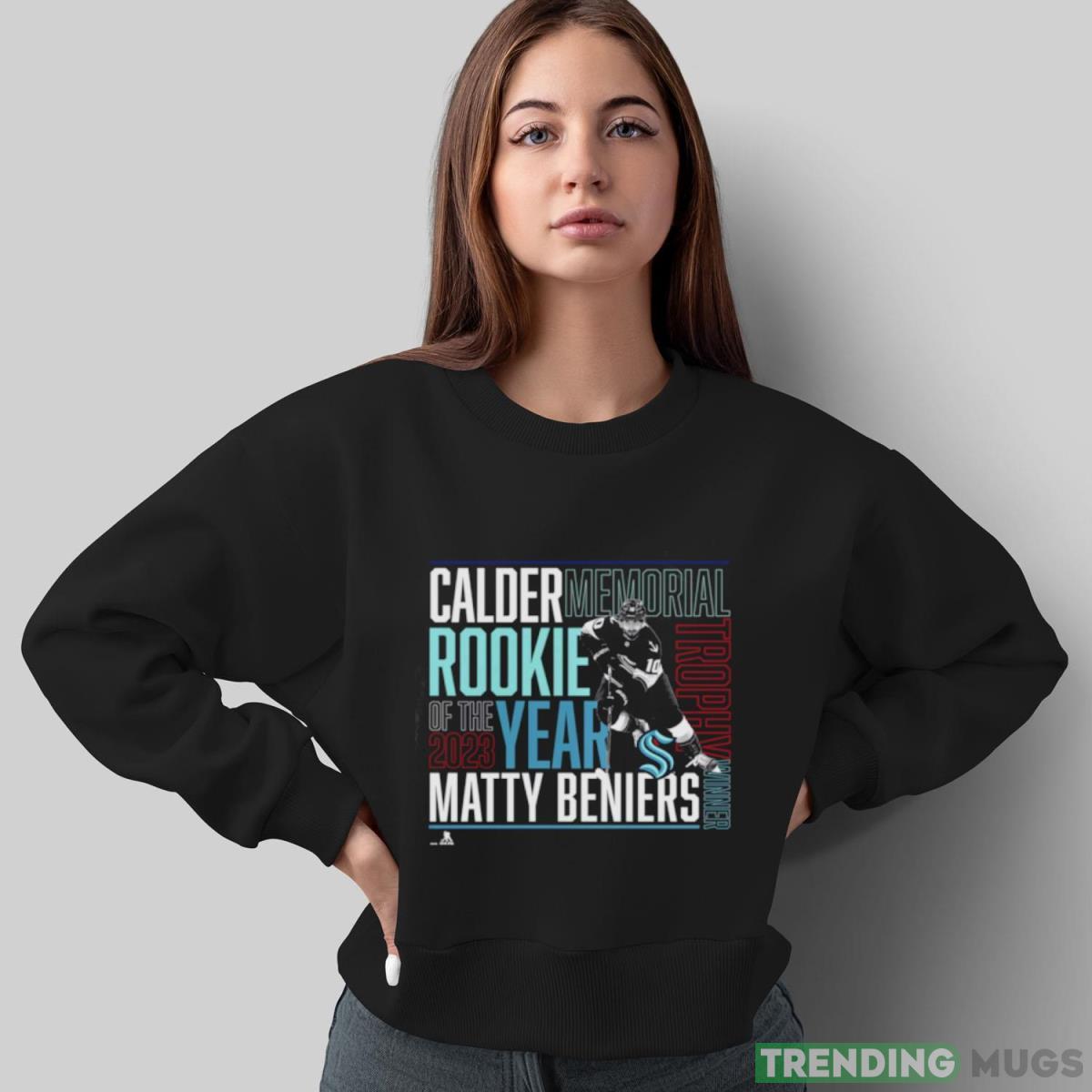 Seattle Kraken Matty beniers 2023 calder memorial rookie of the 2023 year art t shirt Dark Shirt Seattle Kraken Matty beniers 2023 calder memorial rookie of the 2023 year art t shirt Dark Shirt