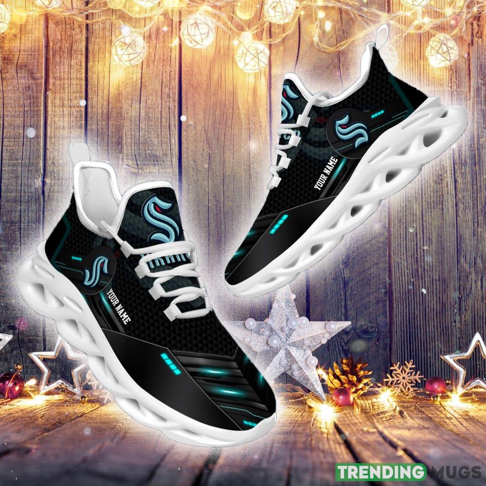 Seattle Kraken NHL Sport Black Max Soul Shoes Custom Name Running Sneakers For Fans Gift Max Soul Seattle Kraken NHL Sport Black Max Soul Shoes Custom Name Running Sneakers For Fans Gift Max Soul