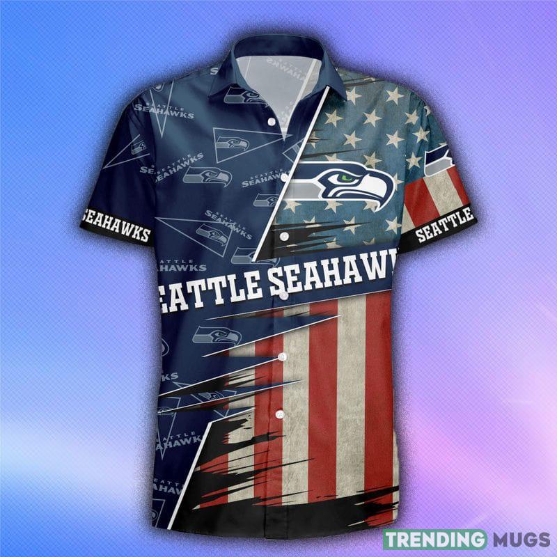 Seattle Seahawks American Flag Logo Hawaiian Shirt Vacation Gift For Men And Women Gift Hawaiian Shirt Seattle Seahawks American Flag Logo Hawaiian Shirt Vacation Gift For Men And Women Gift Hawaiian Shirt
