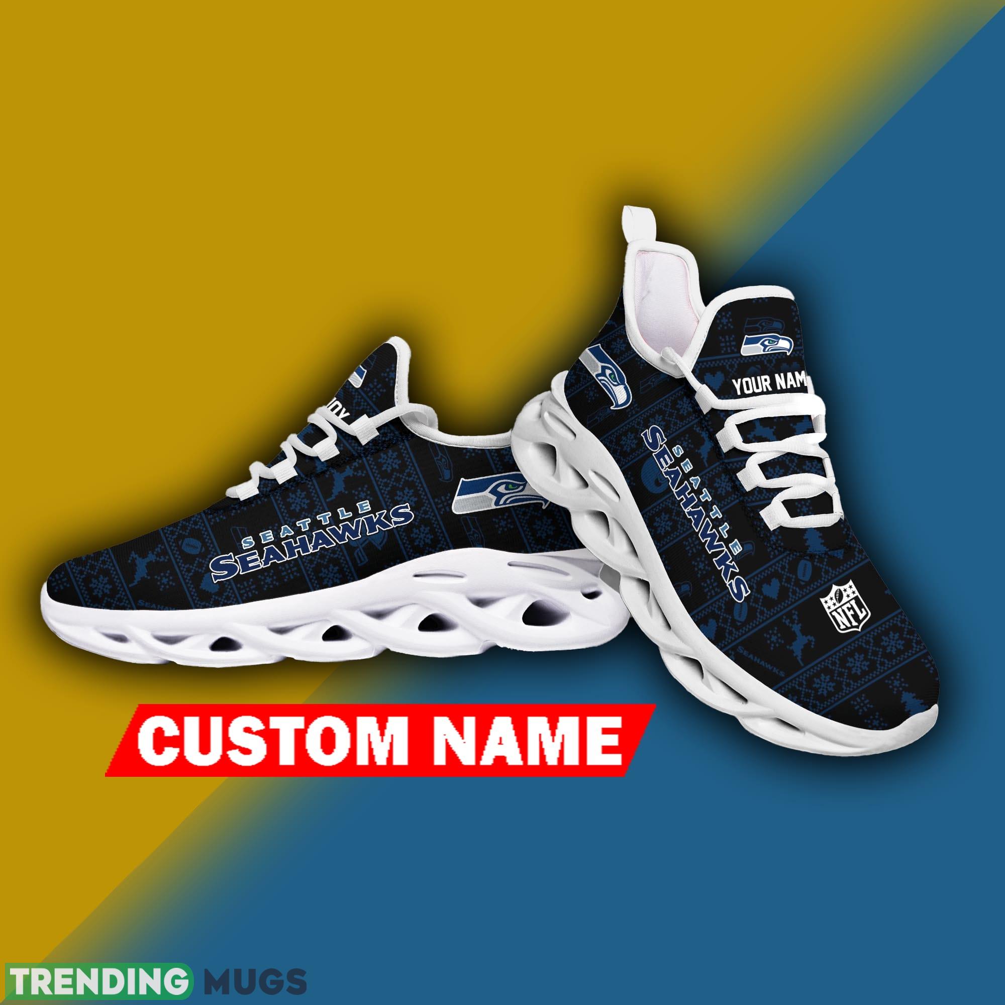 Seattle Seahawks NFL Xmas Fans Max Soul Sneakers Christmas Shoes Custom Name Max Soul Seattle Seahawks NFL Xmas Fans Max Soul Sneakers Christmas Shoes Custom Name Max Soul
