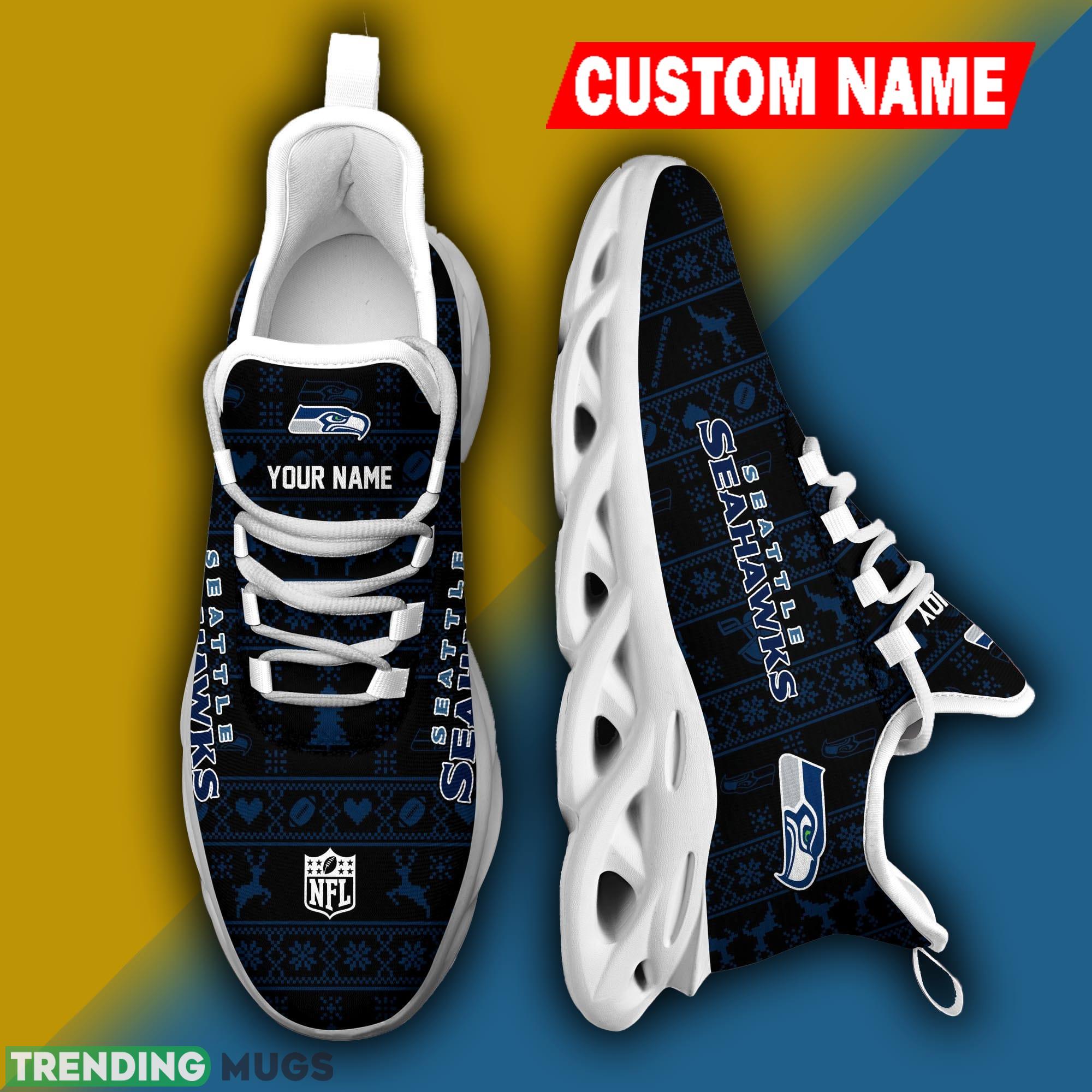 Seattle Seahawks NFL Xmas Fans Max Soul Sneakers Christmas Shoes Custom Name Max Soul Seattle Seahawks NFL Xmas Fans Max Soul Sneakers Christmas Shoes Custom Name Max Soul
