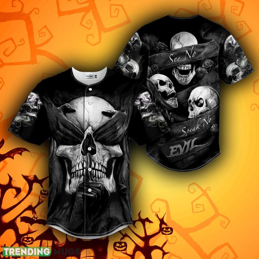 See No Evil Hear No Evil Speak No Evil Halloween Skull Baseball Jersey Shirt Gift Men Women - See No Evil Hear No Evil Speak No Evil Halloween Skull Baseball Jersey Shirt Gift Men Women See No Evil Hear No Evil Speak No Evil Halloween Skull Baseball Jersey Shirt Gift Men Women - See No Evil Hear No Evil Speak No Evil Halloween Skull Baseball Jersey Shirt Gift Men Women