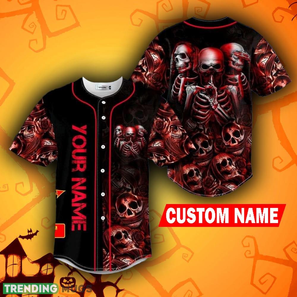 See No Hear No Blood Rose Halloween Skull Baseball Jersey Shirt Custom Name - See No Hear No Blood Rose Halloween Skull Baseball Jersey Shirt Custom Name See No Hear No Blood Rose Halloween Skull Baseball Jersey Shirt Custom Name - See No Hear No Blood Rose Halloween Skull Baseball Jersey Shirt Custom Name