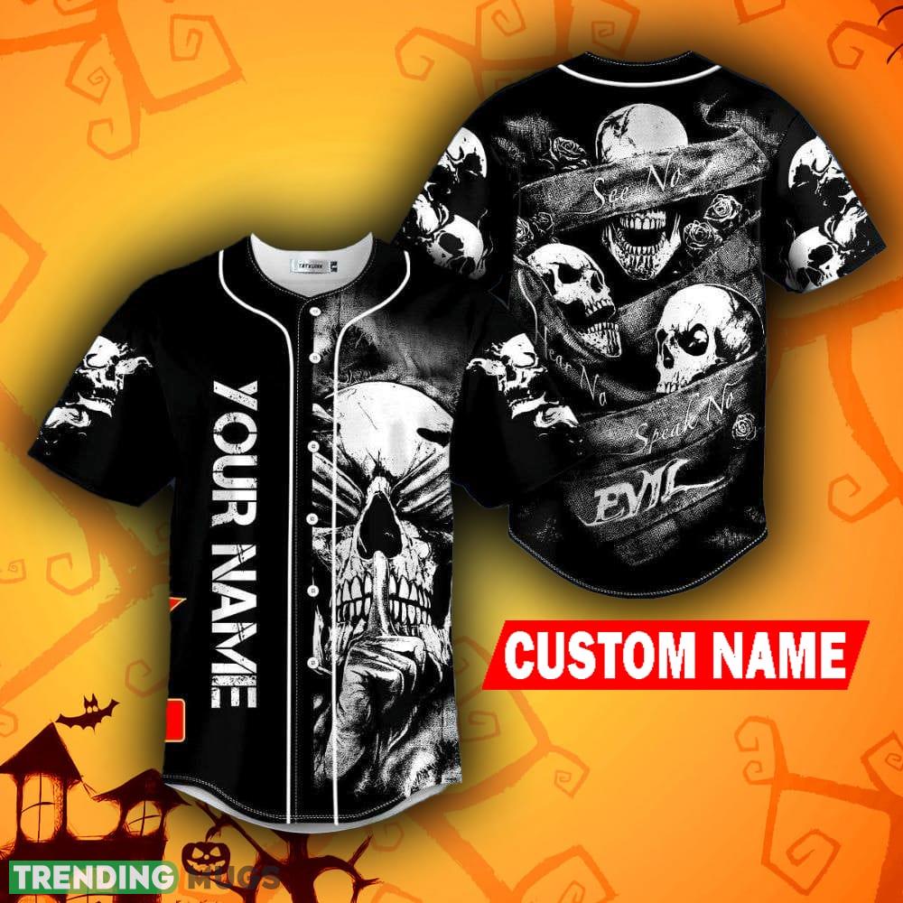 See No Speak No Evil Vintage Halloween Skull Baseball Jersey Shirt Custom Name - See No Speak No Evil Vintage Halloween Skull Baseball Jersey Shirt Custom Name See No Speak No Evil Vintage Halloween Skull Baseball Jersey Shirt Custom Name - See No Speak No Evil Vintage Halloween Skull Baseball Jersey Shirt Custom Name