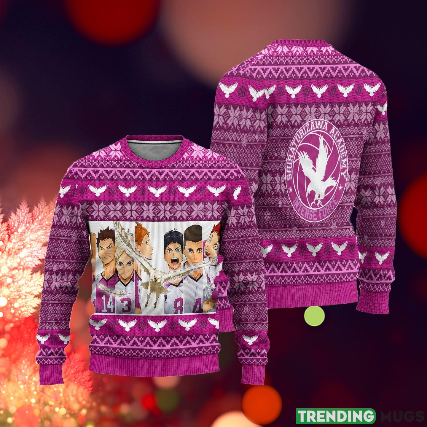 Shiratorizawa Academy Haikyuu Anime Xmas Ideas Ugly Christmas Sweater Gift Thanksgiving 3D Sweater Shiratorizawa Academy Haikyuu Anime Xmas Ideas Ugly Christmas Sweater Gift Thanksgiving 3D Sweater