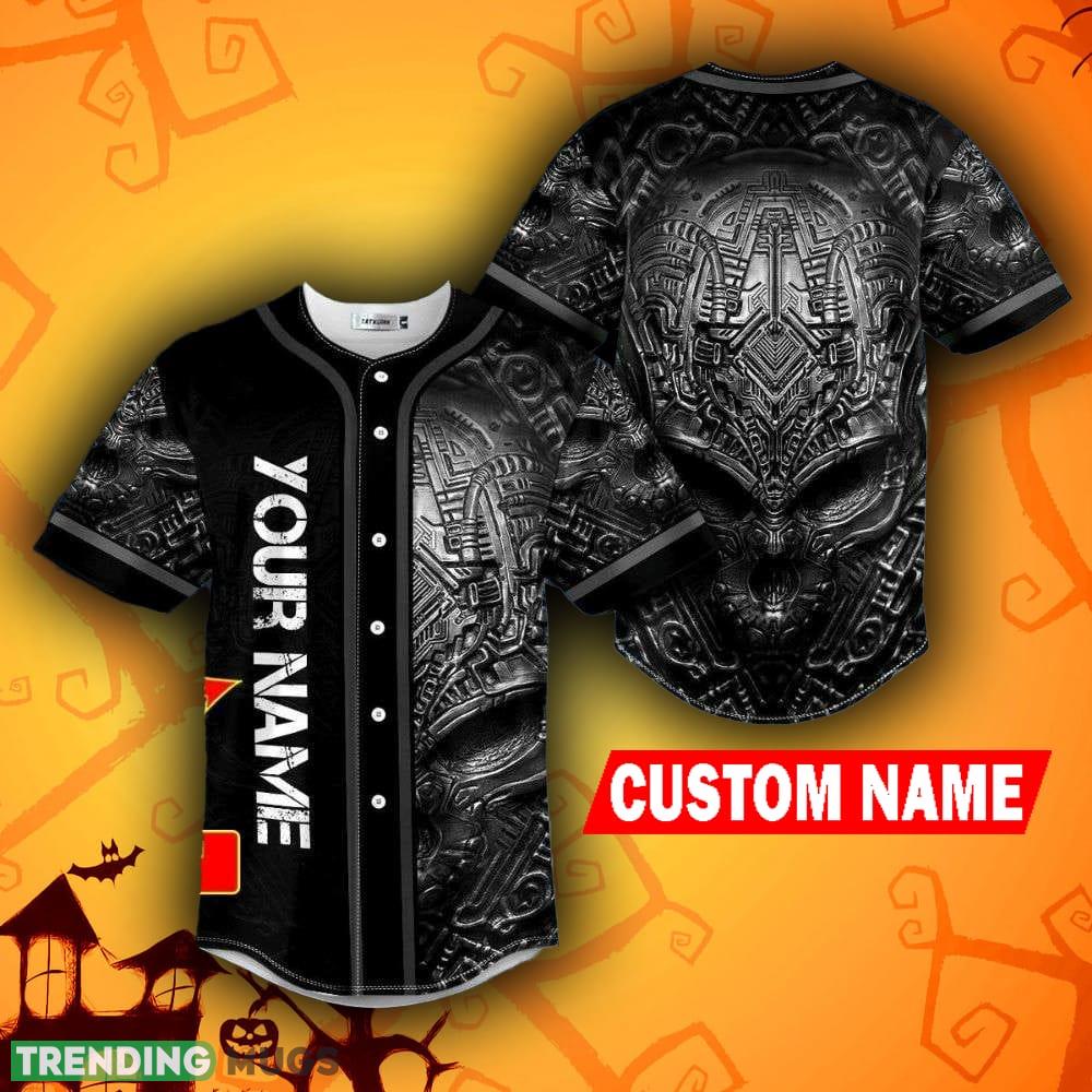 Silence Alien Halloween Skull Baseball Jersey Shirt Custom Name - Silence Alien Halloween Skull Baseball Jersey Shirt Custom Name Silence Alien Halloween Skull Baseball Jersey Shirt Custom Name - Silence Alien Halloween Skull Baseball Jersey Shirt Custom Name