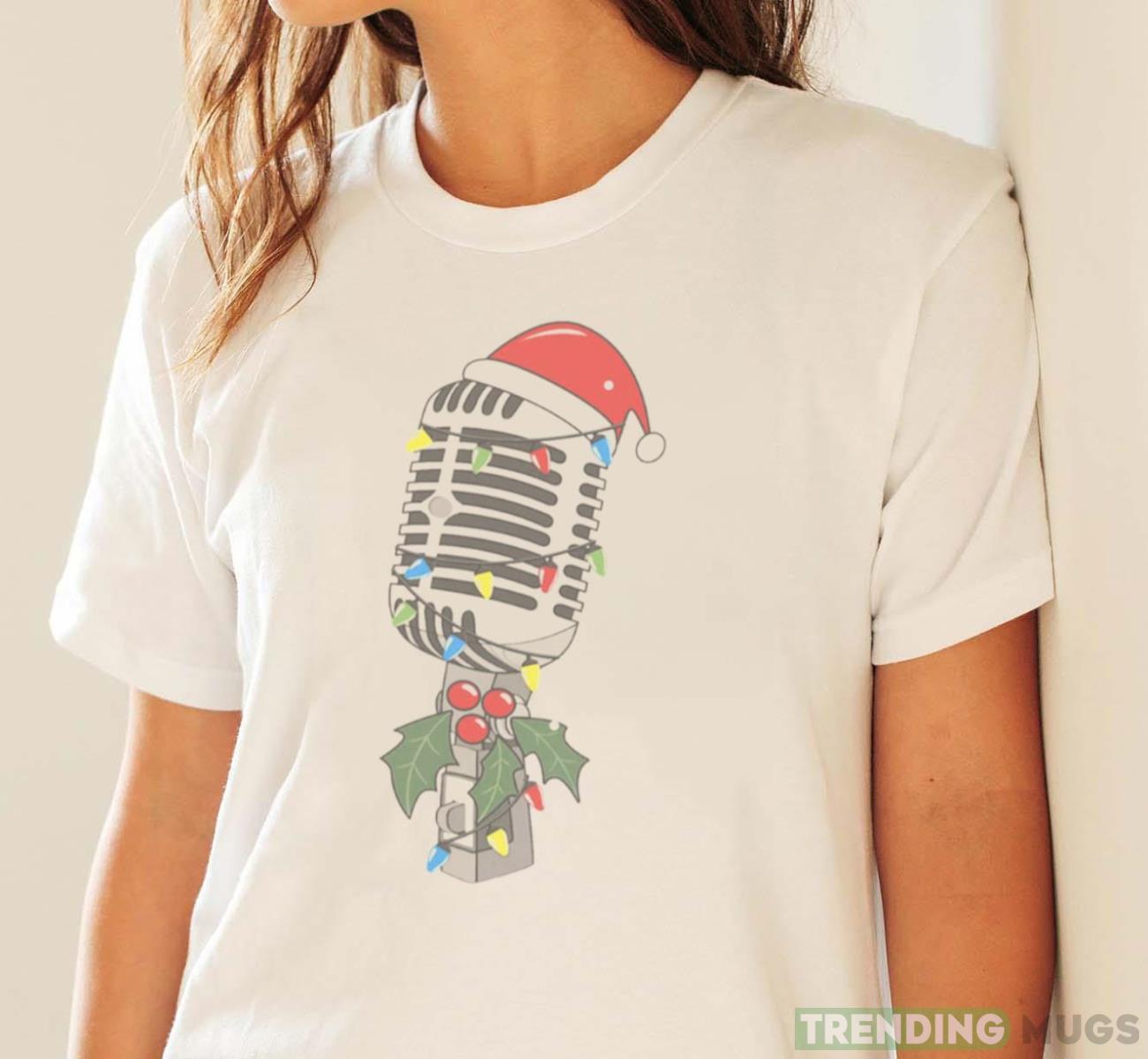 Singer Mic Microphone Christmas Tree shirt Light Shirt Singer Mic Microphone Christmas Tree shirt Light Shirt