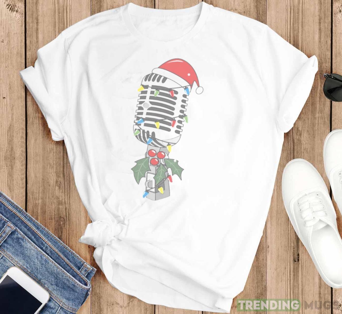 Singer Mic Microphone Christmas Tree shirt Light Shirt Singer Mic Microphone Christmas Tree shirt Light Shirt