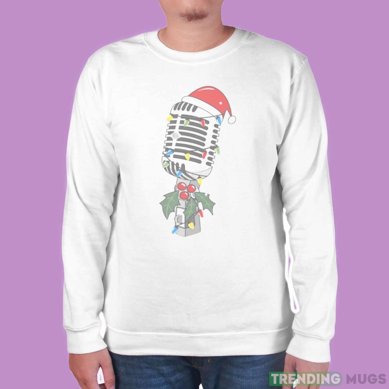 Singer Mic Microphone Christmas Tree shirt Light Shirt Singer Mic Microphone Christmas Tree shirt Light Shirt