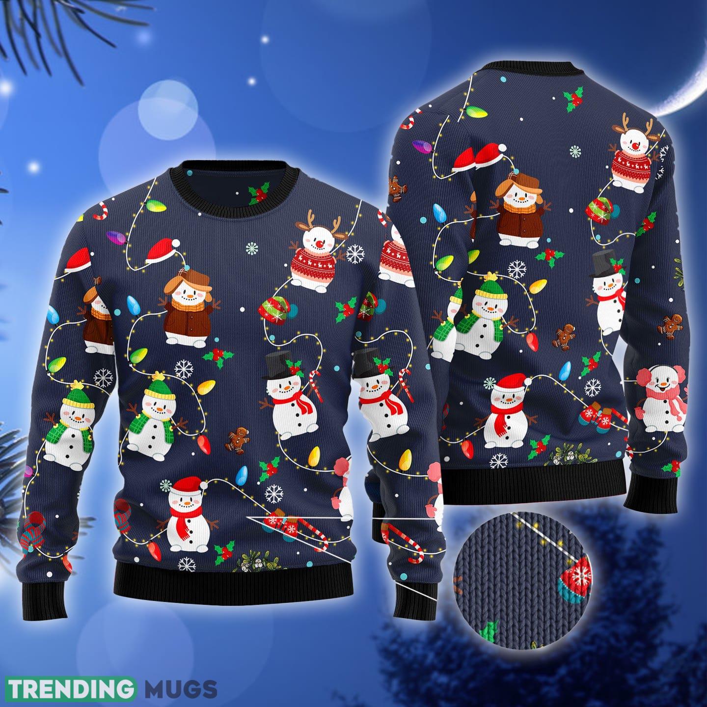 Snowman Light Ugly Christmas Sweater Gift Men Women 3D Sweater Snowman Light Ugly Christmas Sweater Gift Men Women 3D Sweater