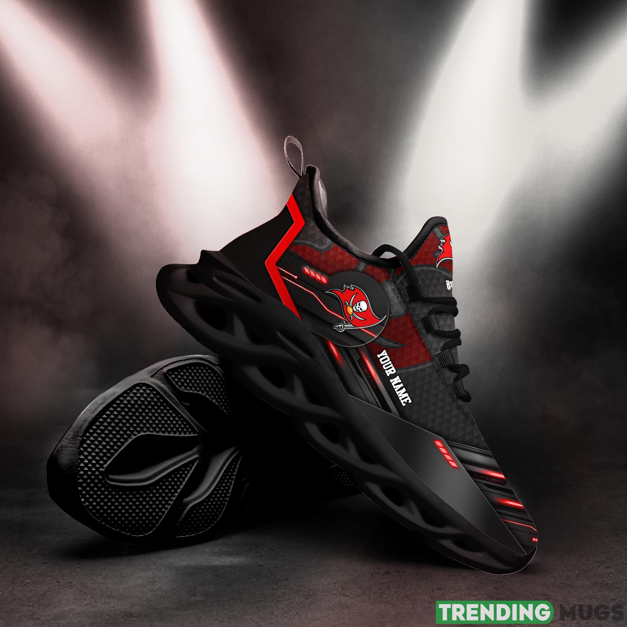 Tampa Bay Buccaneers NFL Sport Black Max Soul Shoes Custom Name Running Sneakers For Fans Gift Max Soul Tampa Bay Buccaneers NFL Sport Black Max Soul Shoes Custom Name Running Sneakers For Fans Gift Max Soul