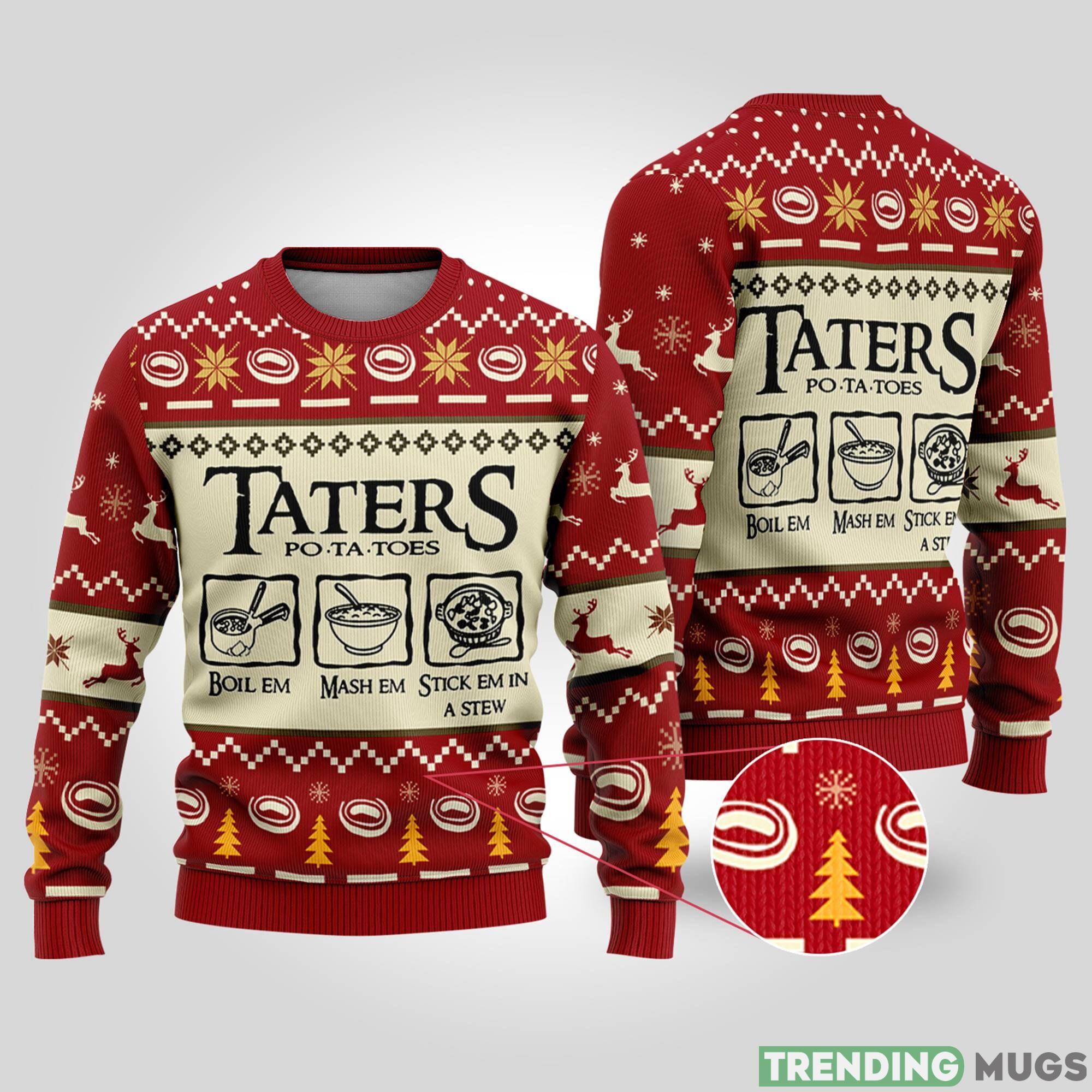 Taters Potatoes Red Ugly Christmas Sweater Xmas Sweater Christmas Gift - Taters Potatoes Red Ugly Christmas Sweater, Xmas Sweater, Christmas Gift Sweatshirt_1