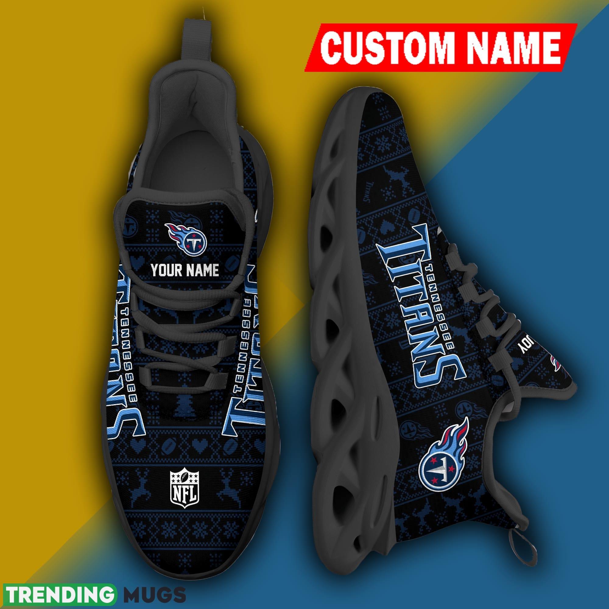 Tennessee Titans NFL Xmas Fans Max Soul Sneakers Christmas Shoes Custom Name Max Soul Tennessee Titans NFL Xmas Fans Max Soul Sneakers Christmas Shoes Custom Name Max Soul