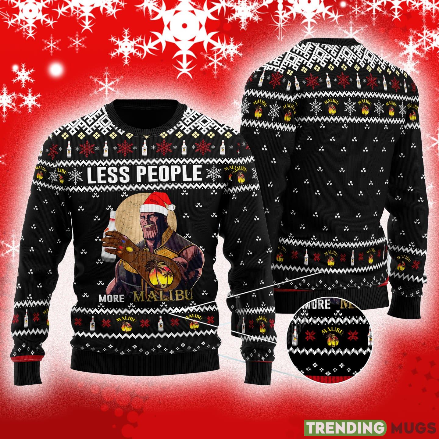 Thanos Less People More Malibu Ugly Christmas Sweater For Men And Women Gift - Thanos Less People More Malibu Ugly Christmas Sweater For Men And Women Gift Thanos Less People More Malibu Ugly Christmas Sweater For Men And Women Gift - Thanos Less People More Malibu Ugly Christmas Sweater For Men And Women Gift