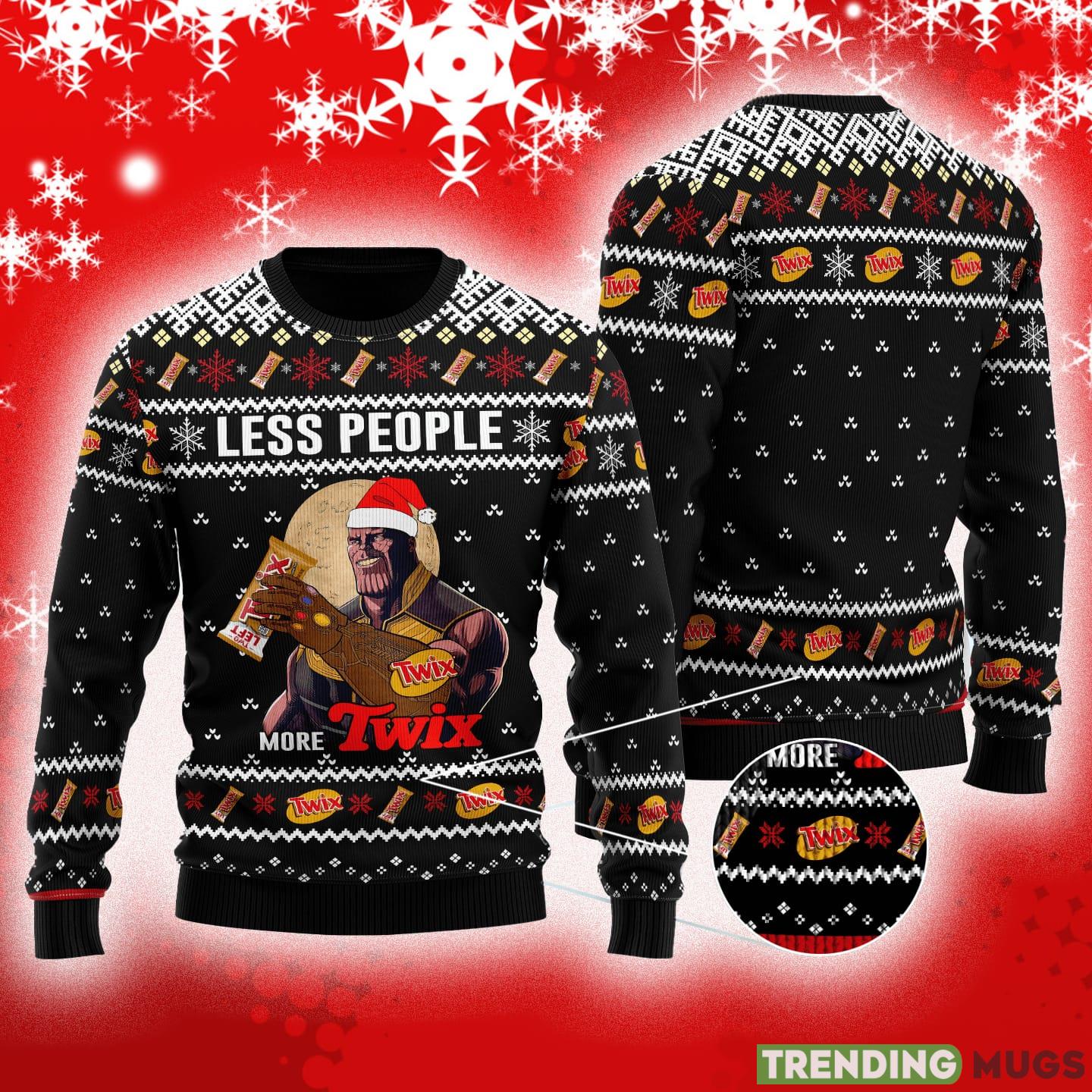 Thanos Less People More Twix Ugly Christmas Sweater For Men And Women Gift - Thanos Less People More Twix Ugly Christmas Sweater For Men And Women Gift Thanos Less People More Twix Ugly Christmas Sweater For Men And Women Gift - Thanos Less People More Twix Ugly Christmas Sweater For Men And Women Gift