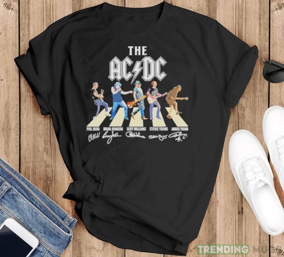 The AC DC Band Abbey Road Signatures Shirt - Black T-Shirt The AC DC Band Abbey Road Signatures Shirt - Black T-Shirt
