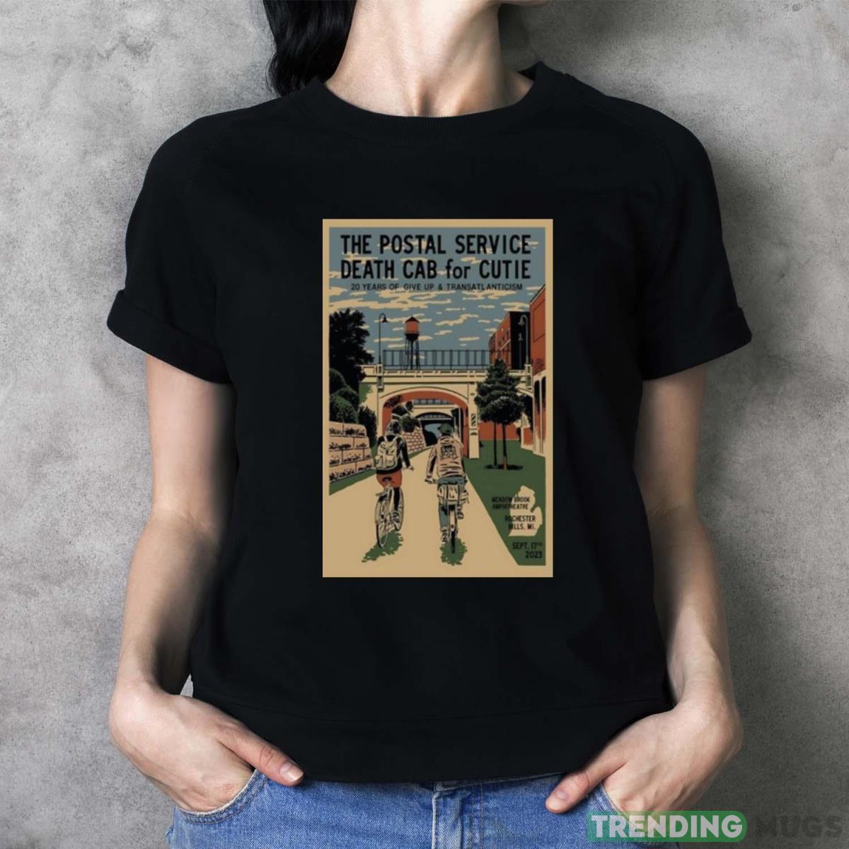 The Postal Service and Death Cab for Cutie Meadow Brook Amphitheatre Rochester Hills MI Sept 17 2023 T Shirt Dark Shirt The Postal Service and Death Cab for Cutie Meadow Brook Amphitheatre Rochester Hills MI Sept 17 2023 T Shirt Dark Shirt