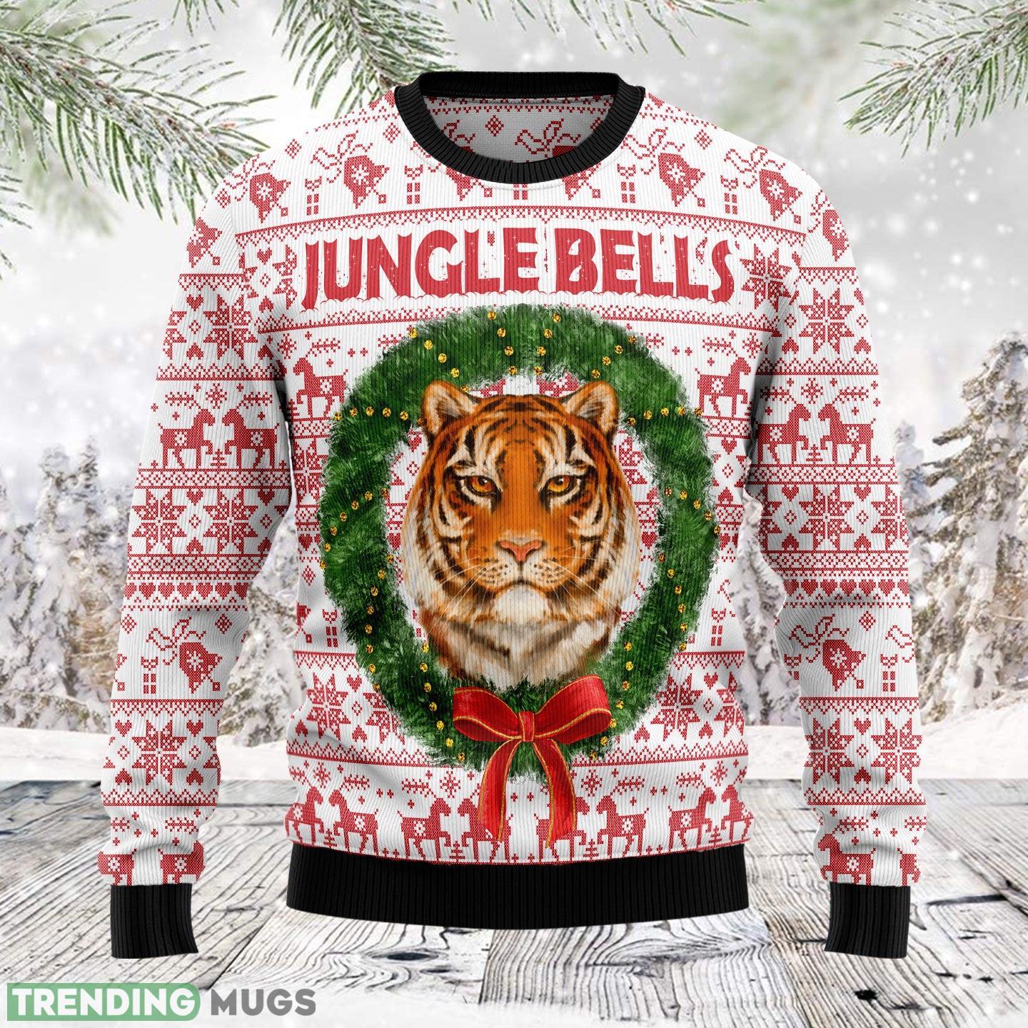 Tiger Jungle Bells tiger lover Ugly Christmas Sweater Gift Men Women - Tiger Jungle Bells TG5122 unisex womens & mens, couples matching, friends, tiger lover, funny family ugly christmas holiday sweater gifts (plus size available)_1 Tiger Jungle Bells tiger lover Ugly Christmas Sweater Gift Men Women - Tiger Jungle Bells TG5122 unisex womens & mens, couples matching, friends, tiger lover, funny family ugly christmas holiday sweater gifts (plus size available)_1