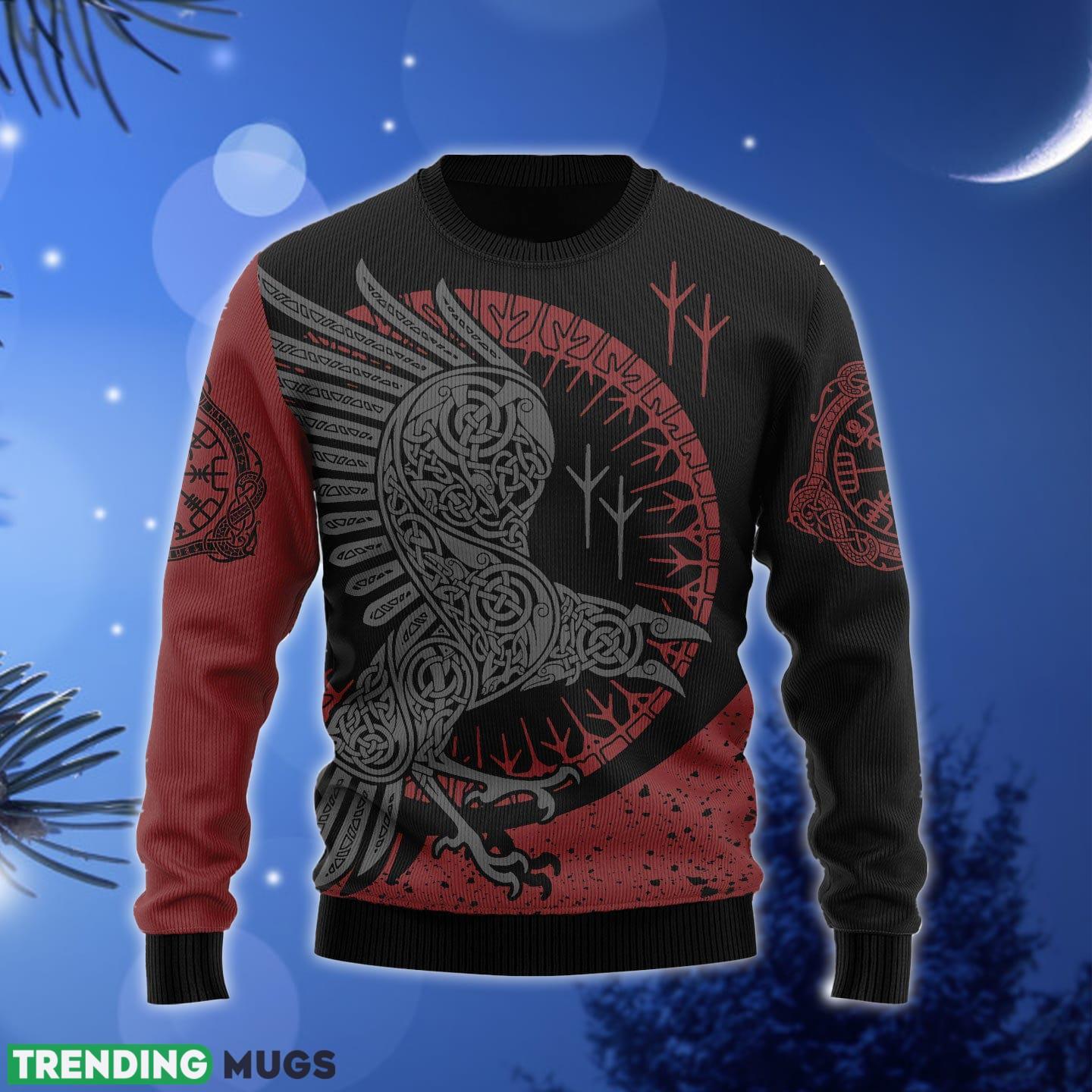 Viking Raven Ugly Christmas Sweater Gift Men Women - Viking Raven HT071221 Ugly Christmas Sweater unisex womens & mens, couples matching, friends, funny family ugly christmas holiday sweater gifts (plus size available)_1 Viking Raven Ugly Christmas Sweater Gift Men Women - Viking Raven HT071221 Ugly Christmas Sweater unisex womens & mens, couples matching, friends, funny family ugly christmas holiday sweater gifts (plus size available)_1