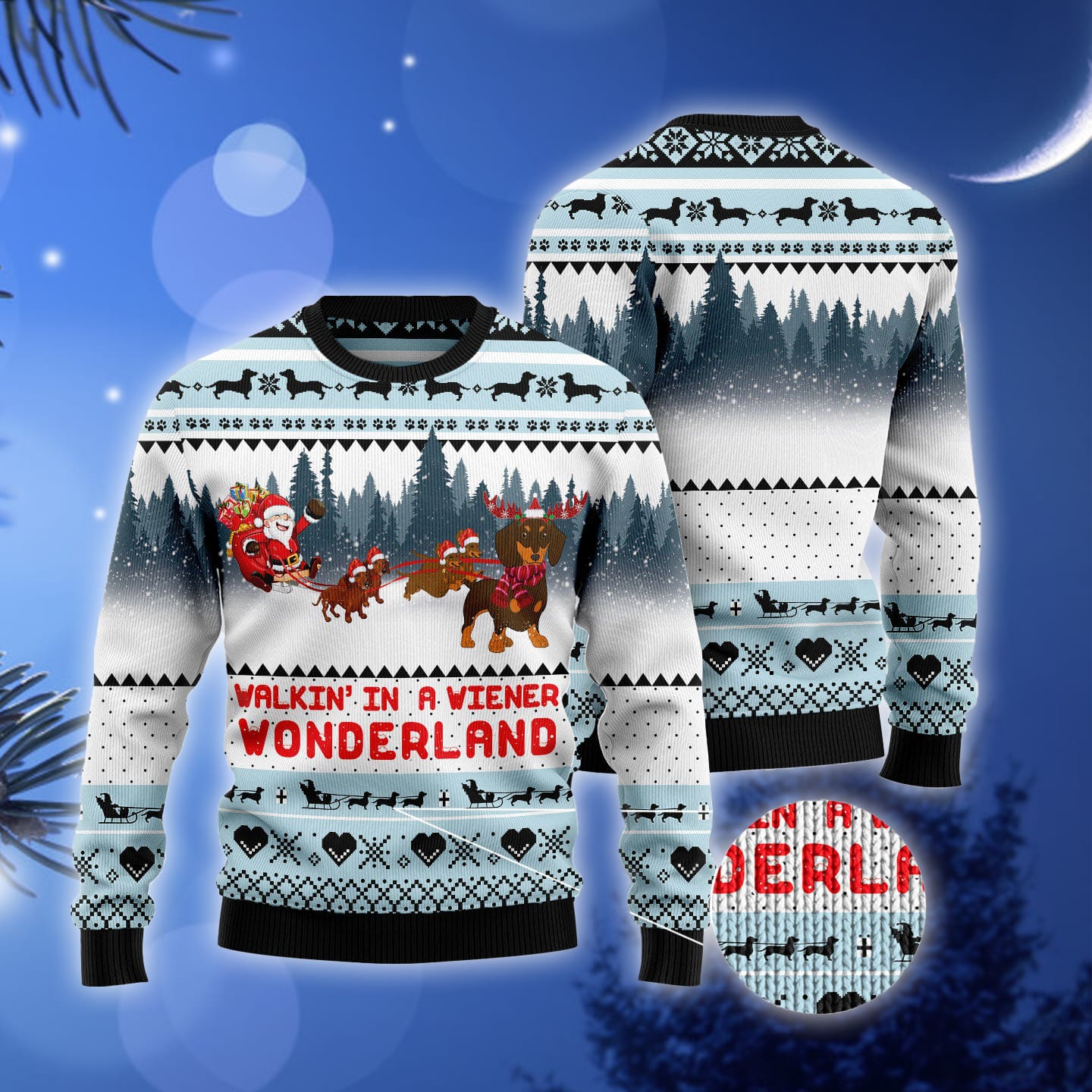 Walkin‘ In A Weiner Wonderland Ugly Christmas Sweater Gift Men Women 3D Sweater Walkin‘ In A Weiner Wonderland Ugly Christmas Sweater Gift Men Women 3D Sweater