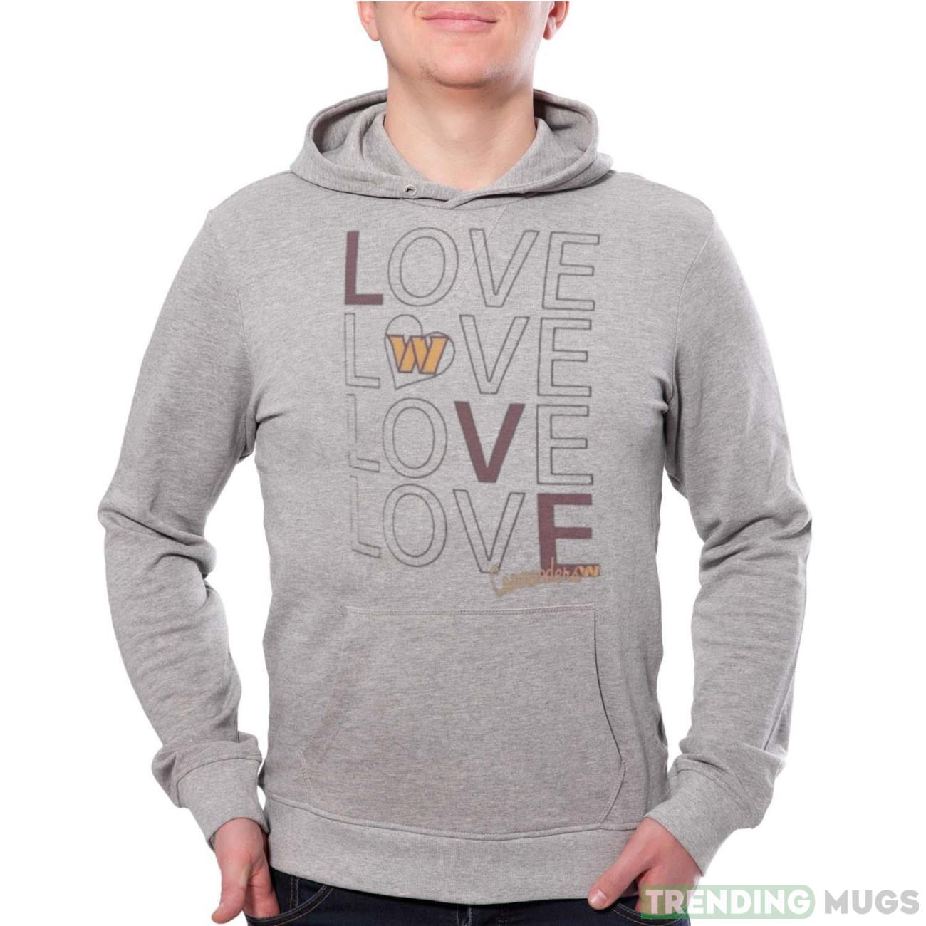 Washington Commanders G III Love Graphic T Shirt - Grey Unisex Hoodie Washington Commanders G III Love Graphic T Shirt - Grey Unisex Hoodie