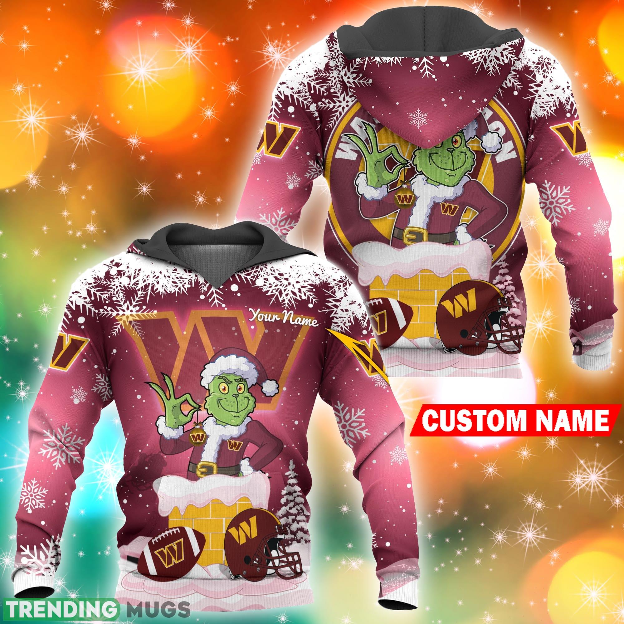 Washington Commanders NFL Christmas Grinch in Chimney 3D Hoodie Pullover Prints Custom Name - Washington Commanders NFL Grinch in Chimney 3D Hoodie Pullover Prints Custom Name Photo 2 Washington Commanders NFL Christmas Grinch in Chimney 3D Hoodie Pullover Prints Custom Name - Washington Commanders NFL Grinch in Chimney 3D Hoodie Pullover Prints Custom Name Photo 2