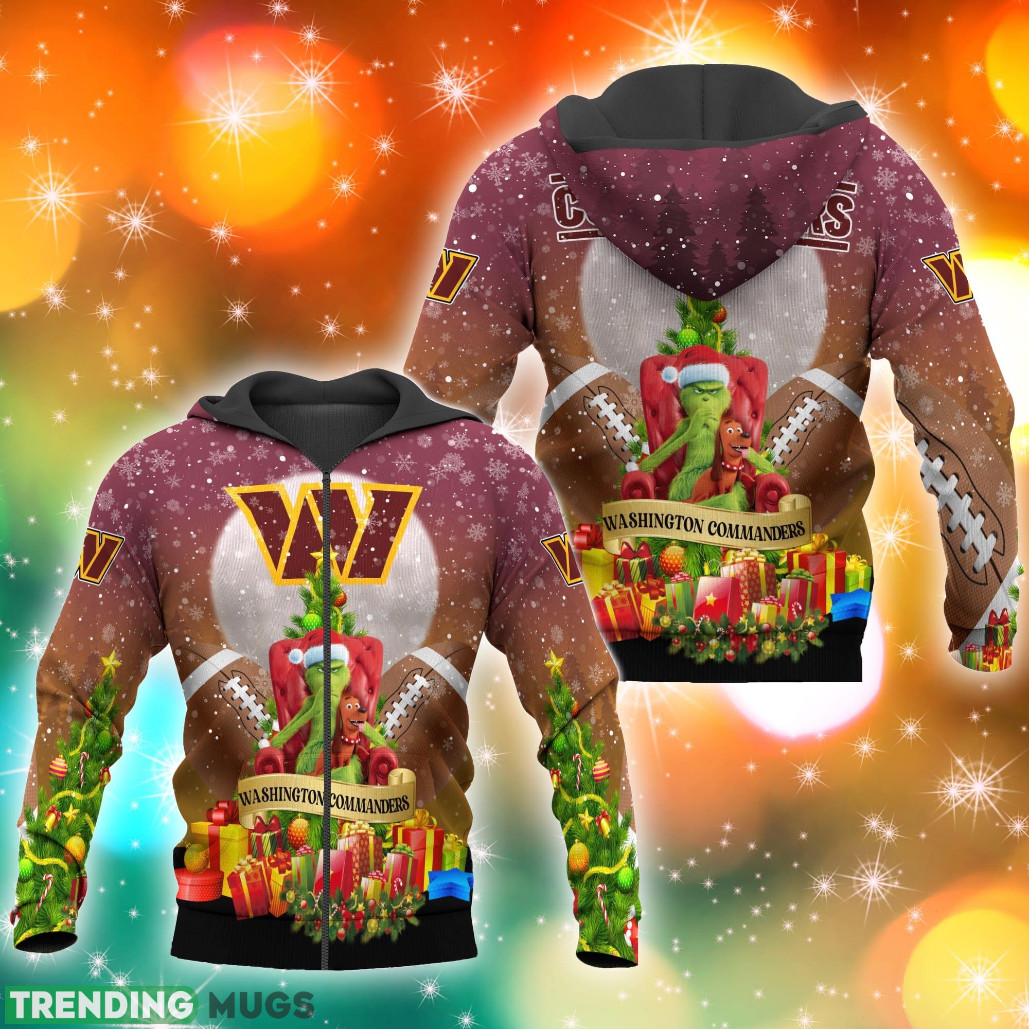 Washington Commanders NFL Grinch Christmas Tree 3D Hoodie Pullover Prints 3D Hoodies Washington Commanders NFL Grinch Christmas Tree 3D Hoodie Pullover Prints 3D Hoodies