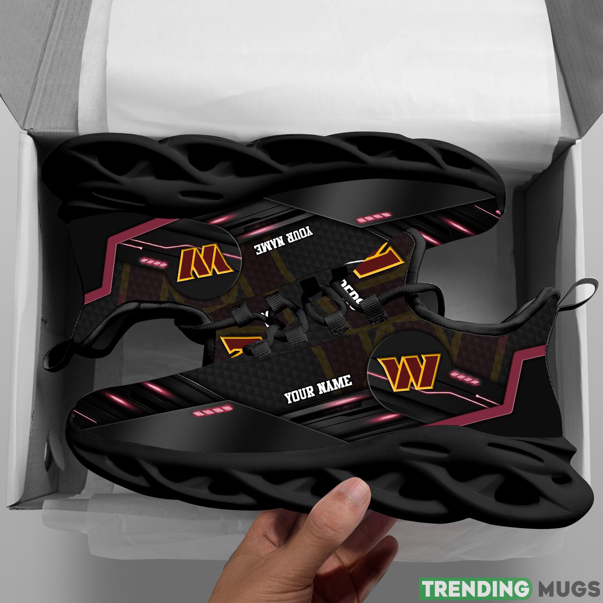 Washington Commanders NFL Sport Black Max Soul Shoes Custom Name Running Sneakers For Fans Gift Max Soul Washington Commanders NFL Sport Black Max Soul Shoes Custom Name Running Sneakers For Fans Gift Max Soul