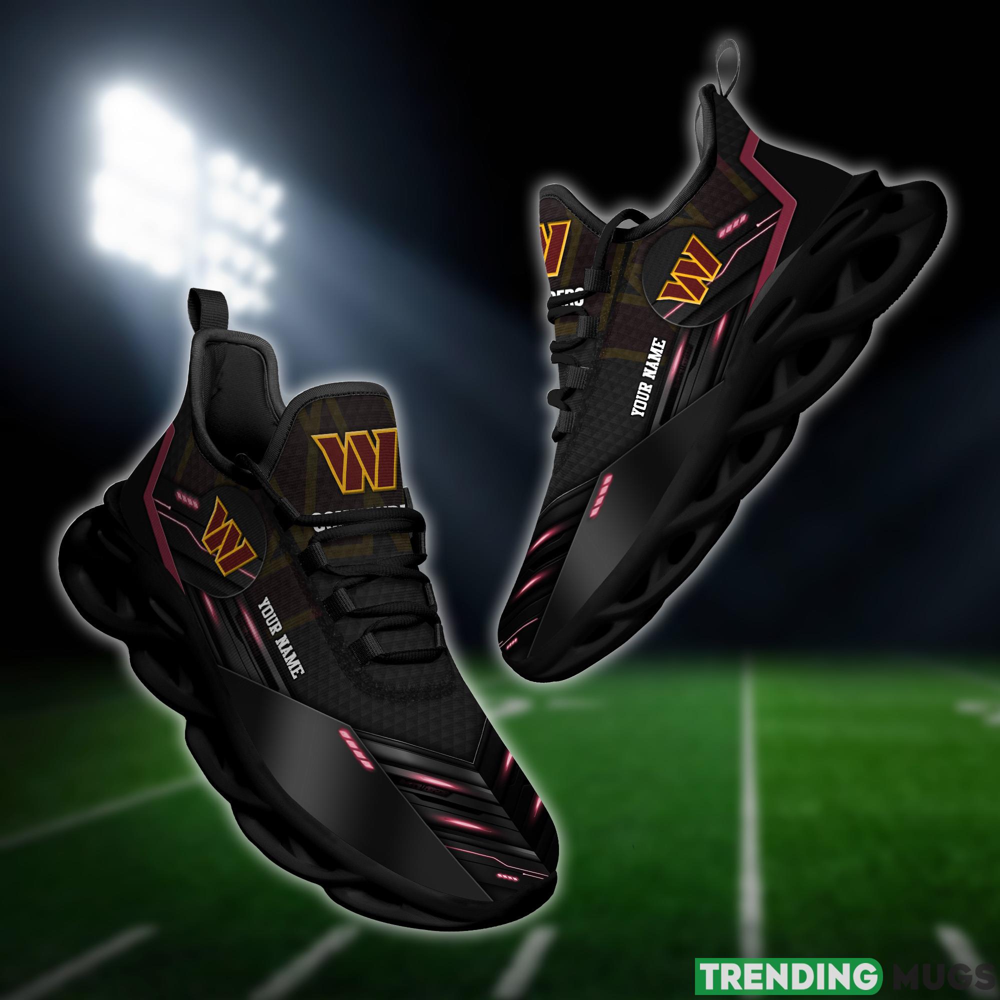 Washington Commanders NFL Sport Black Max Soul Shoes Custom Name Running Sneakers For Fans Gift Max Soul Washington Commanders NFL Sport Black Max Soul Shoes Custom Name Running Sneakers For Fans Gift Max Soul