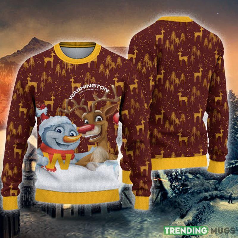 Washington Football Team Christmas Reindeer Ugly Christmas Sweater Fashion AOP Gift For Fans - Washington Football Team Christmas Reindeer Ugly Christmas Sweater Fashion AOP Gift For Fans Washington Football Team Christmas Reindeer Ugly Christmas Sweater Fashion AOP Gift For Fans - Washington Football Team Christmas Reindeer Ugly Christmas Sweater Fashion AOP Gift For Fans