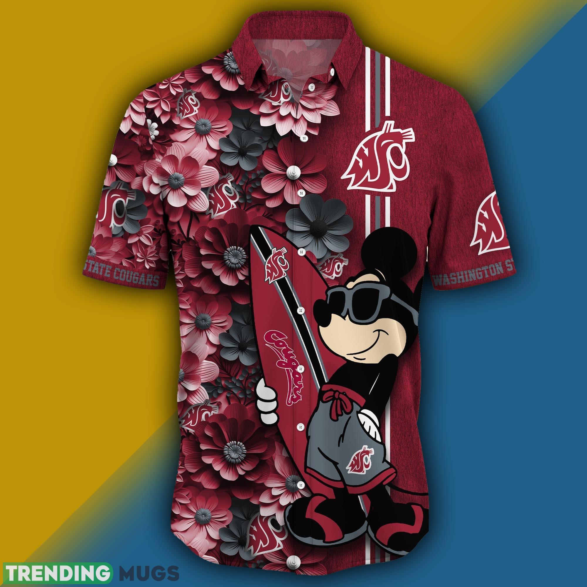 Washington State Cougars Aloha Mick Pattern Hawaiian Shirt For Fans Hawaiian Shirt Washington State Cougars Aloha Mick Pattern Hawaiian Shirt For Fans Hawaiian Shirt