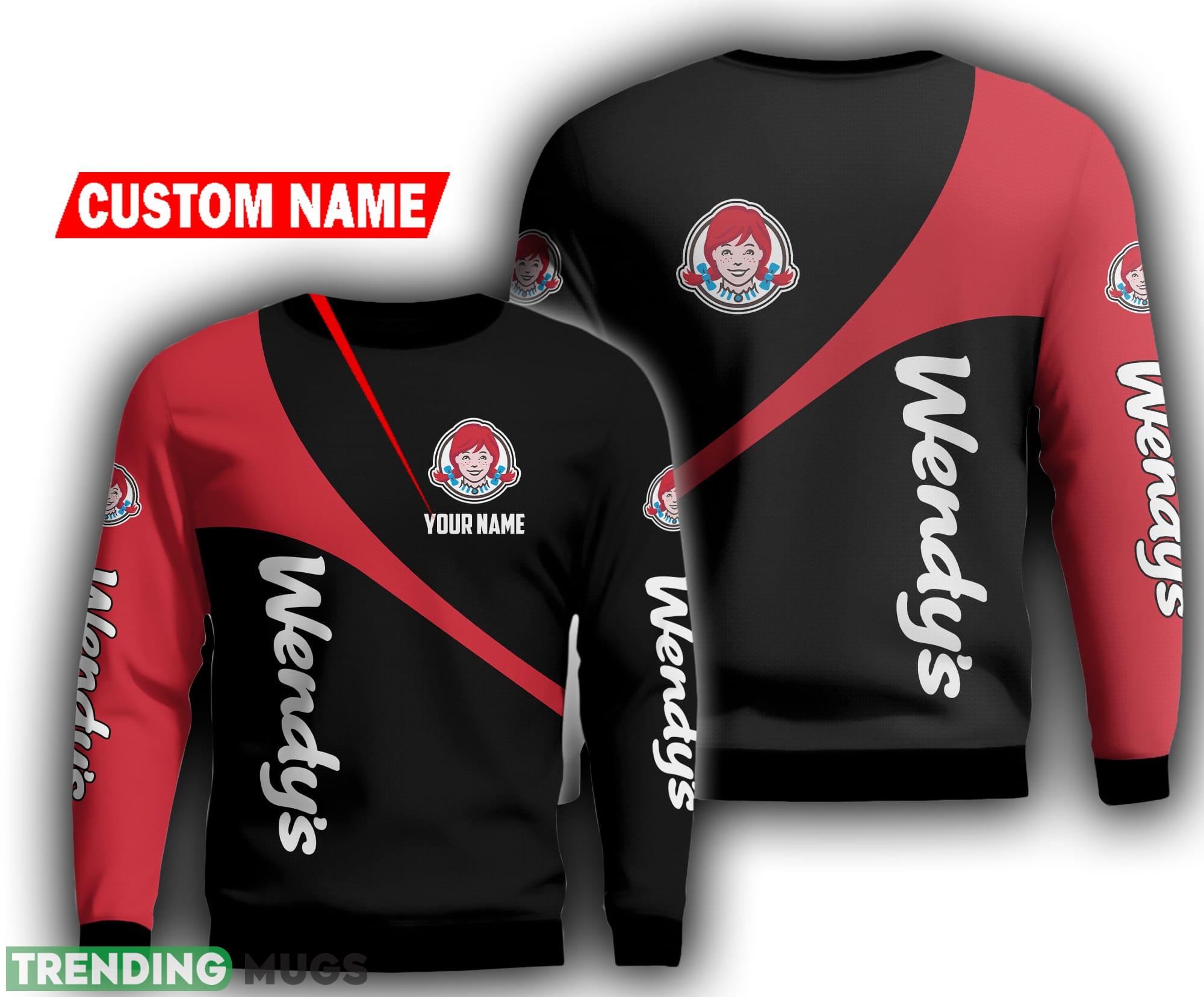 wendy's New Logo Ugly Sweater free AOP Christmas Sweatshirt Custom Name - wendy's New Logo Ugly Sweater free AOP Christmas Sweatshirt Custom Name
