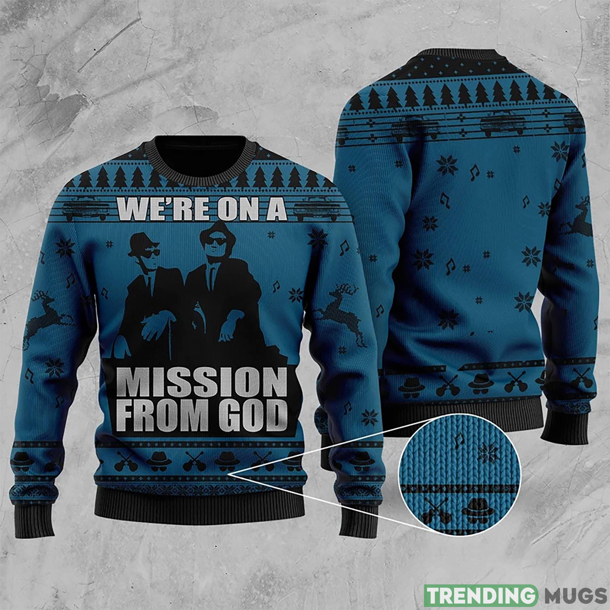 We're On A Mission From God Ugly Sweater Joliet Jake Blues Elwood Blues Ugly Christmas Christmas Gifts 3D Sweater We're On A Mission From God Ugly Sweater Joliet Jake Blues Elwood Blues Ugly Christmas Christmas Gifts - We're On A Mission From God Ugly Sweater, Joliet Jake Blues Elwood Blues Ugly Christmas Sweatshirt, Christmas Gifts_1
