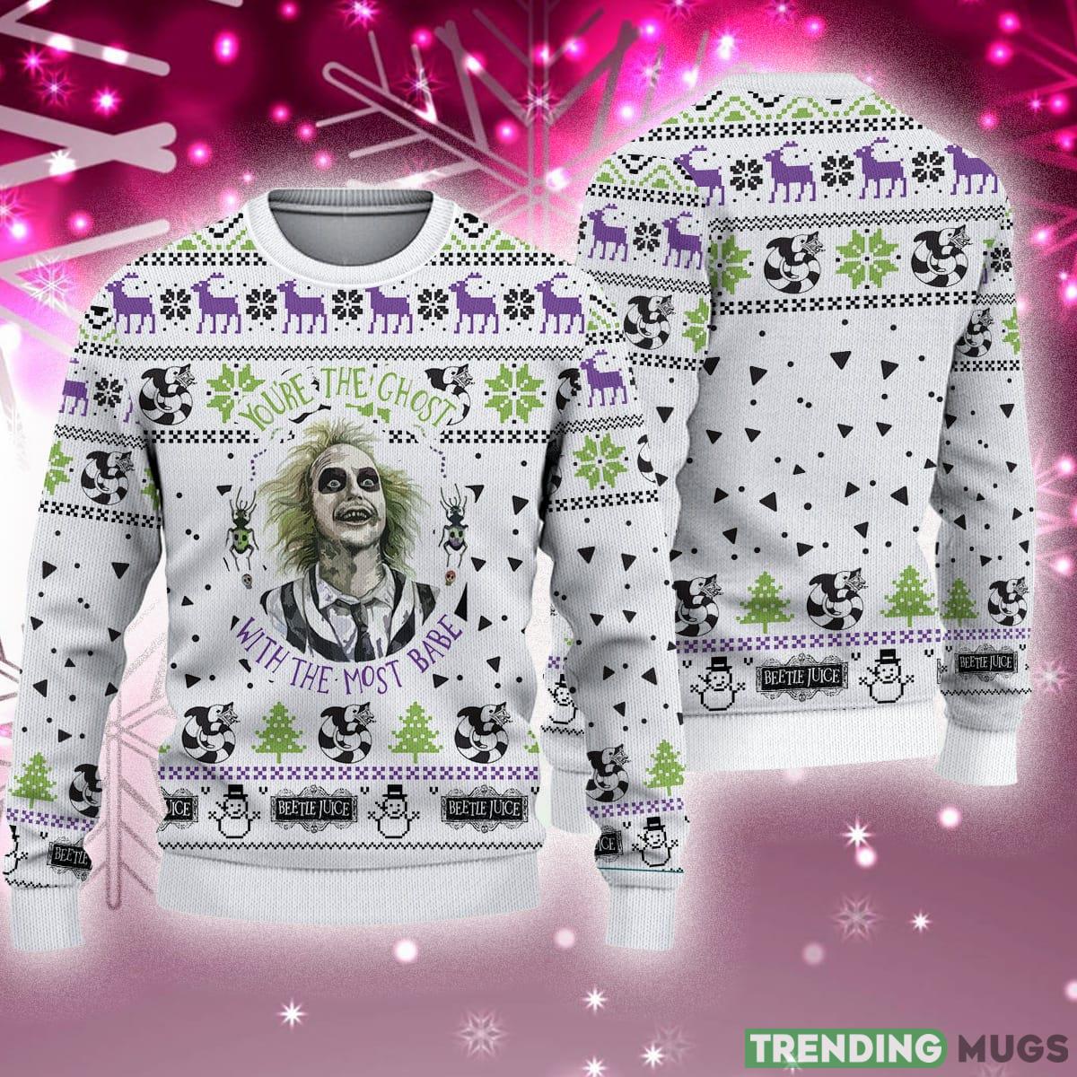 You're The Ghost With The Most Babe Ugly Christmas Sweater Holiday For Men And Women 3D Sweater You're The Ghost With The Most Babe Ugly Christmas Sweater Holiday For Men And Women - You're The Ghost With The Most Babe Ugly Sweater Woolen Sweater Christmas Gift For Holiday Horror Beetle Juice Ugly Christmas Sweater_1