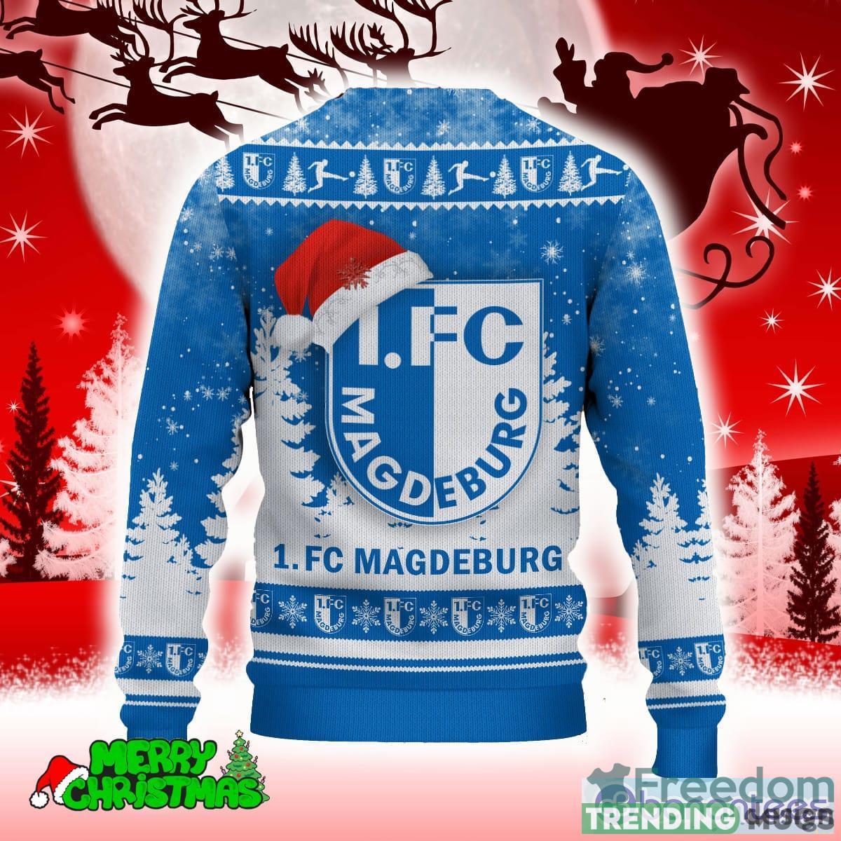 1. FC Magdeburg Blue Ribbed 3D Sweater All Over Printed For Men And Women Gift Christmas Holiday 3D Sweater 1. FC Magdeburg Blue Ribbed 3D Sweater All Over Printed For Men And Women Gift Christmas Holiday 3D Sweater