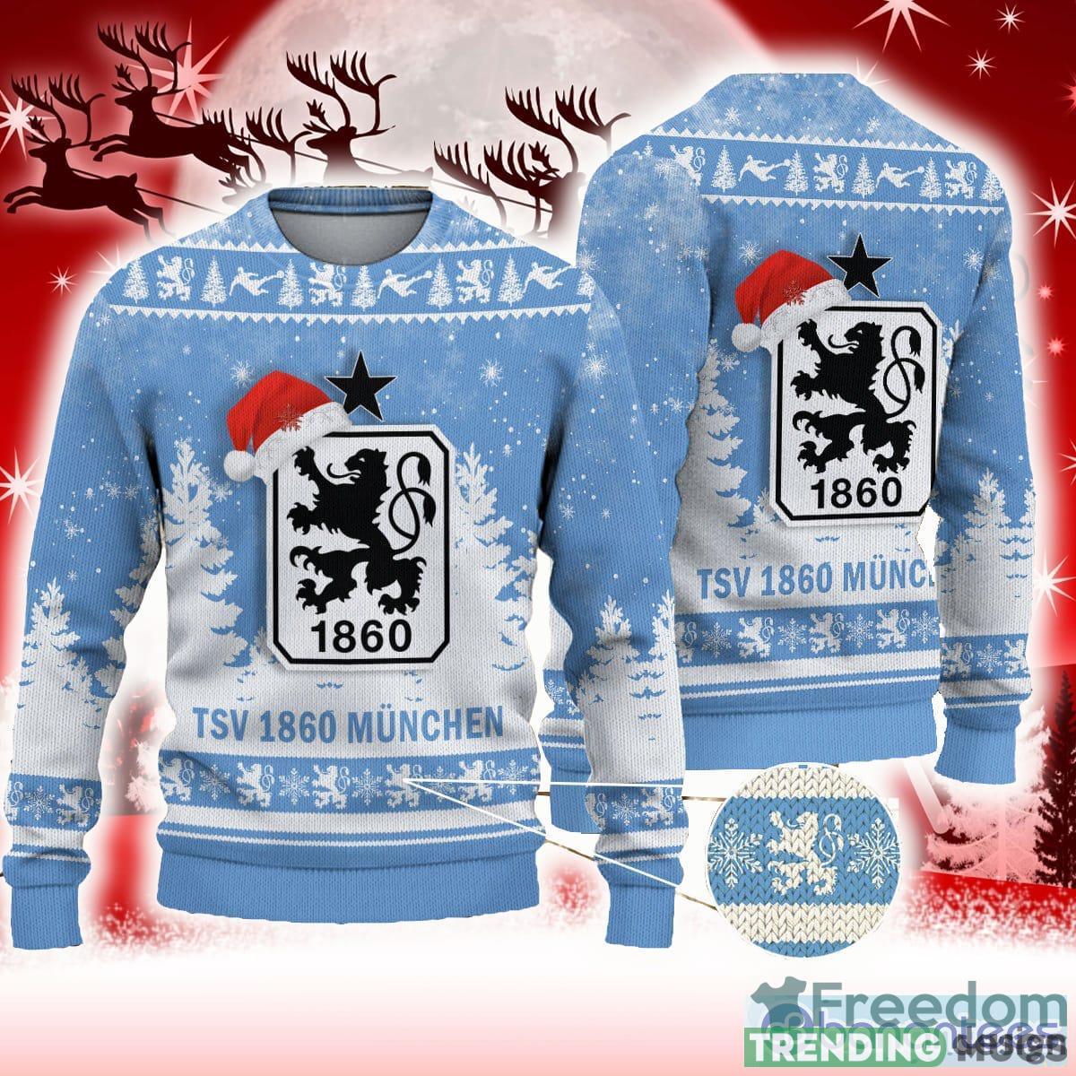 1860 Munich Blue Reindeer 3D Sweater All Over Printed For Men And Women Gift Christmas Holiday - 1860 Munich 3D Sweater Photo 1 1860 Munich Blue Reindeer 3D Sweater All Over Printed For Men And Women Gift Christmas Holiday - 1860 Munich 3D Sweater Photo 1