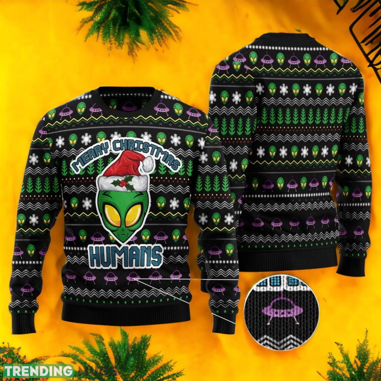 Alien Merry Ugly Christmas Sweater For Men & Women Product Photo 1 Alien Merry Ugly Christmas Sweater For Men & Women Product Photo 1