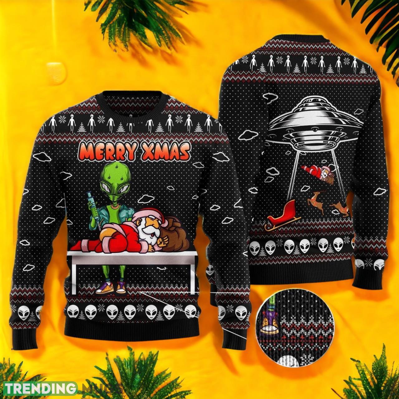 Alien Merry Xmas Ugly Christmas Sweater For Men & Women Product Photo 1 Alien Merry Xmas Ugly Christmas Sweater For Men & Women Product Photo 1