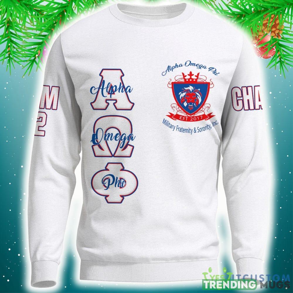 Alpha Omega Phi White 3D Sweater Community Personalized Logo For Men And Women Gift Christmas 3D Sweater Alpha Omega Phi White 3D Sweater Community Personalized Logo For Men And Women Gift Christmas 3D Sweater