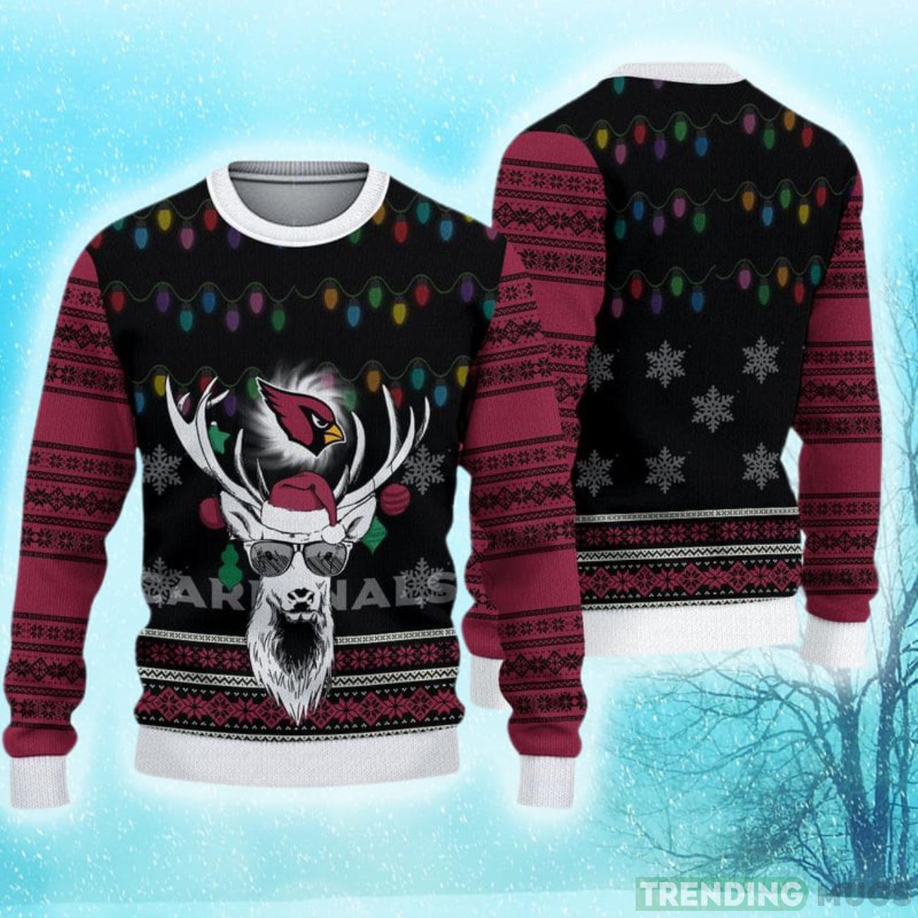 Arizona Cardinals Christmas Reindeer Hot Trending Ugly Sweater Gift For Fans Product Photo 1 Arizona Cardinals Christmas Reindeer Hot Trending Ugly Sweater Gift For Fans Product Photo 1