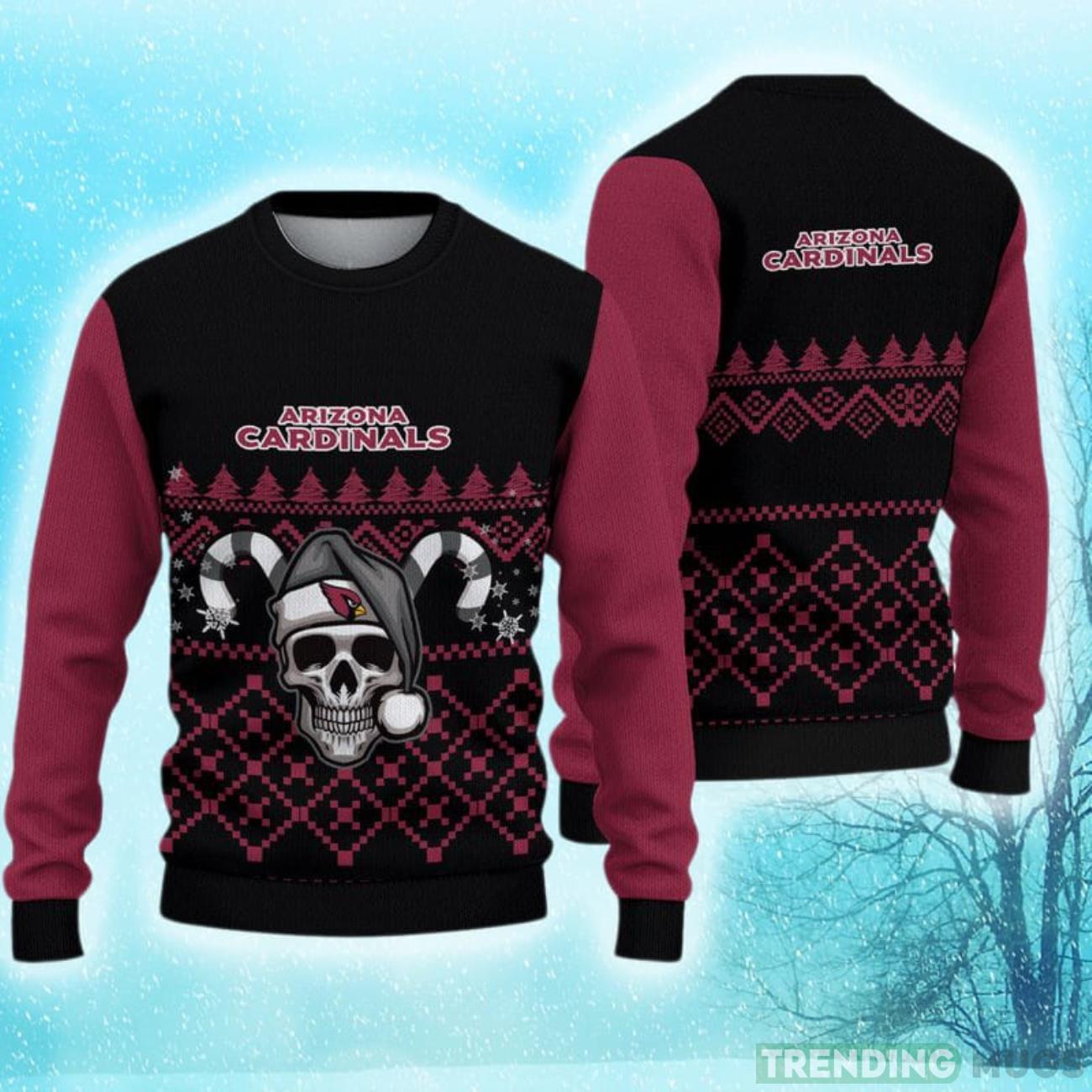 Arizona Cardinals Christmas Skull Hot Trending Ugly Sweater For Fans Product Photo 1 Arizona Cardinals Christmas Skull Hot Trending Ugly Sweater For Fans Product Photo 1