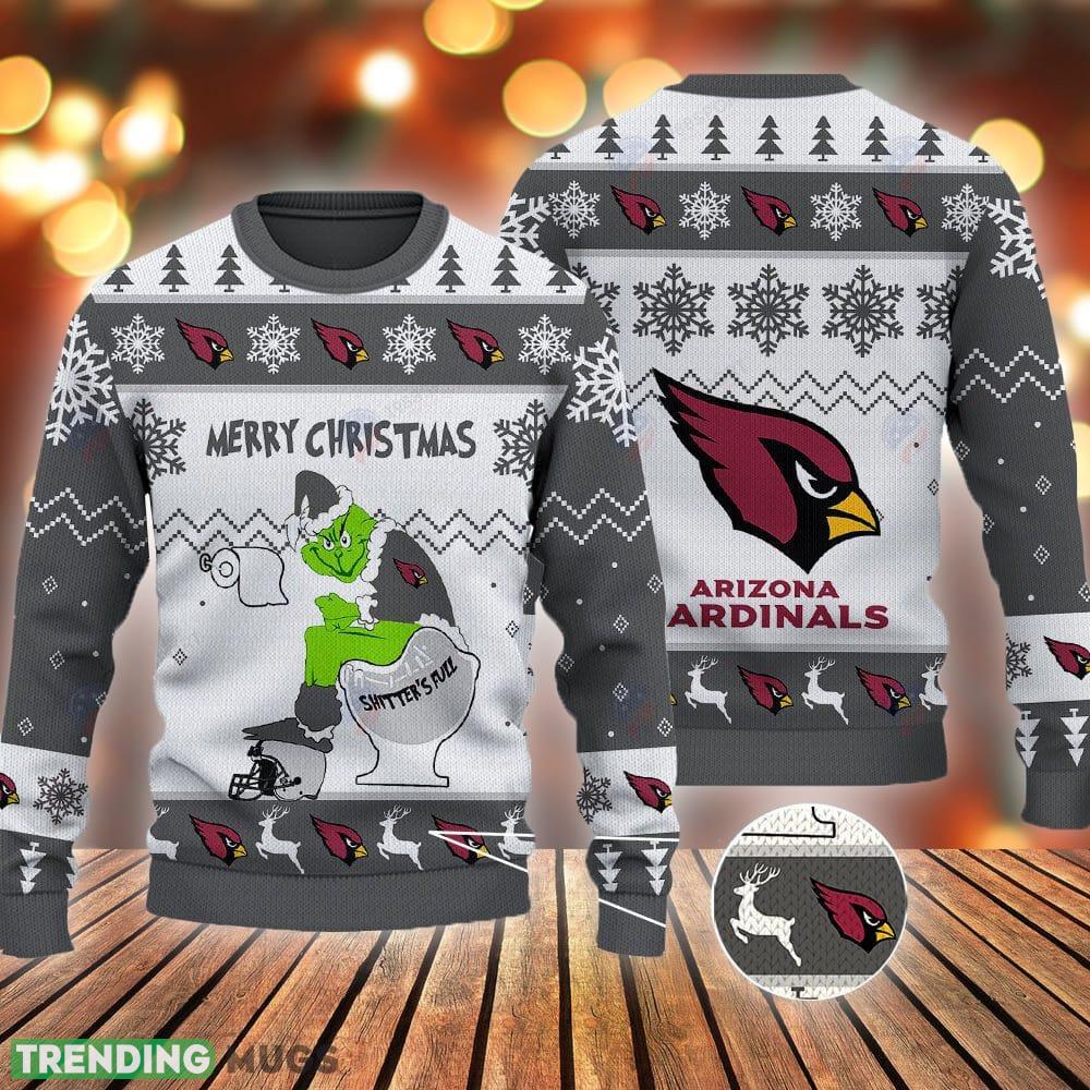 Arizona Cardinals Grinch Shitter's Full NFL Grey Ugly Christmas Sweater 3D Sweater Arizona Cardinals Grinch Shitter's Full NFL Grey Ugly Christmas Sweater - Arizona Cardinals Grinch Shitter's Full NFL Grey Ugly Christmas Sweater