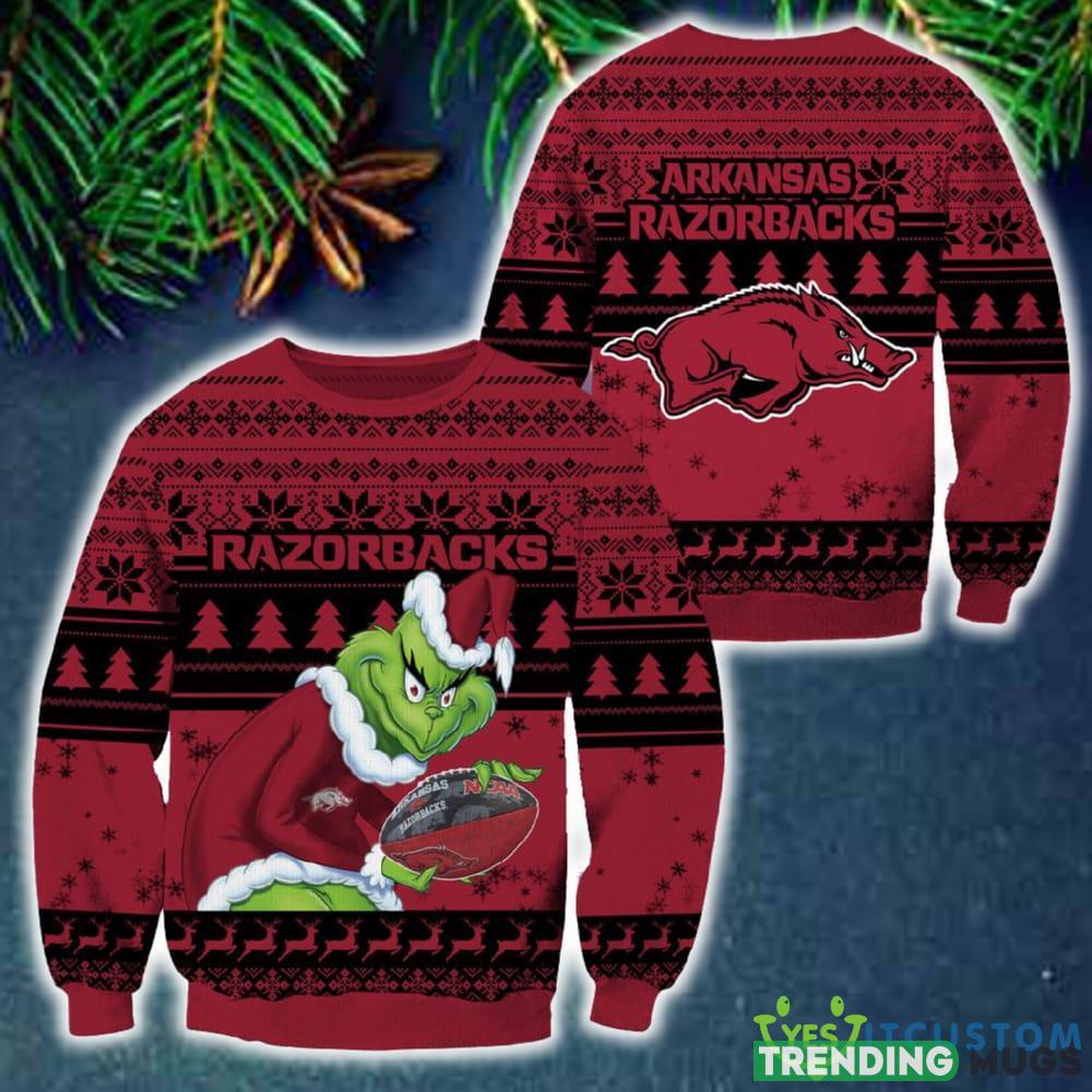 Arkansas Razorbacks Grinch Christmas Ugly Sweater NCAA Funny Gift For Men And Women 3D Sweater Arkansas Razorbacks Grinch Christmas Ugly Sweater NCAA Funny Gift For Men And Women 3D Sweater