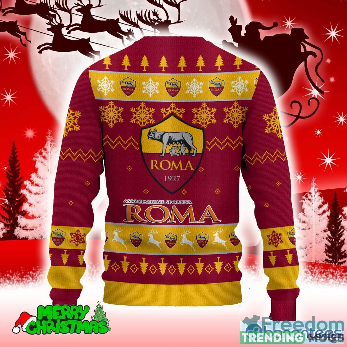 AS Roma Red Embroider 3D Sweater All Over Printed For Men And Women Gift Christmas Holiday 3D Sweater AS Roma Red Embroider 3D Sweater All Over Printed For Men And Women Gift Christmas Holiday 3D Sweater