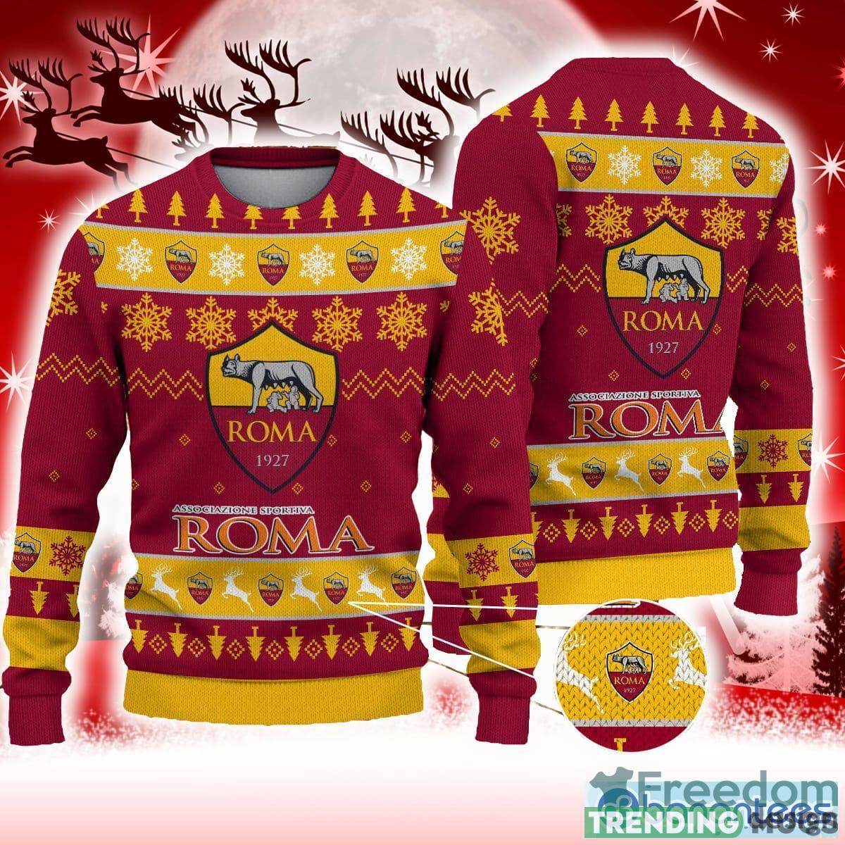 AS Roma Red Embroider 3D Sweater All Over Printed For Men And Women Gift Christmas Holiday - AS Roma 3D Sweater Photo 1 AS Roma Red Embroider 3D Sweater All Over Printed For Men And Women Gift Christmas Holiday - AS Roma 3D Sweater Photo 1