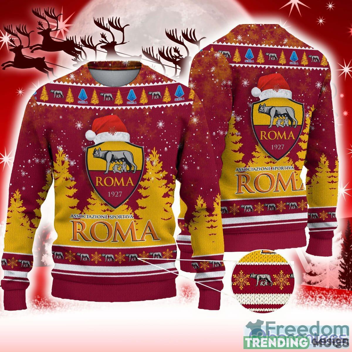 AS Roma Red Woven 3D Sweater All Over Printed For Men And Women Gift Christmas Holiday - AS Roma 3D Sweater Photo 1 AS Roma Red Woven 3D Sweater All Over Printed For Men And Women Gift Christmas Holiday - AS Roma 3D Sweater Photo 1