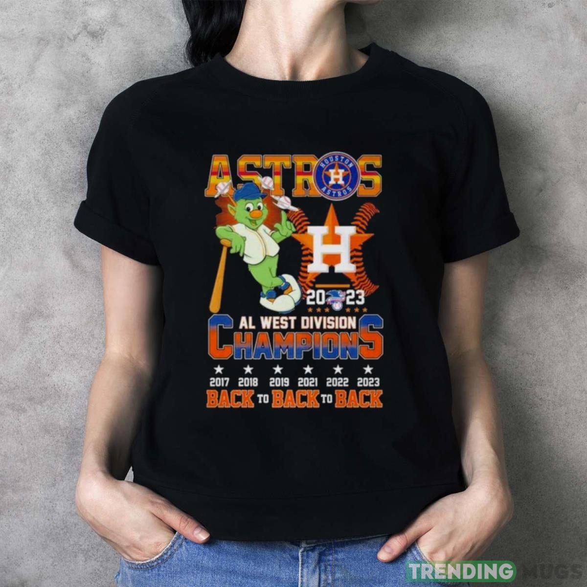 Astros 2023 Al West Division Champions Back To Back To Back 2017 2023 T shirt - Ladies T-Shirt Astros 2023 Al West Division Champions Back To Back To Back 2017 2023 T shirt - Ladies T-Shirt