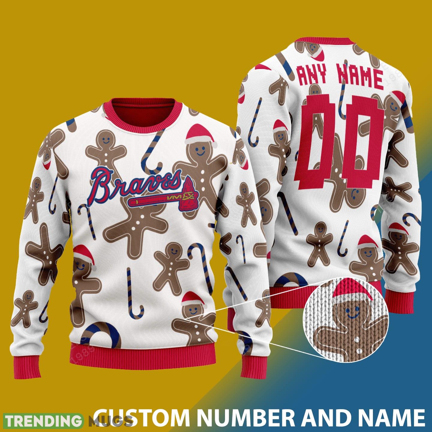Atlanta Braves Santa Bear White Xmas 3D Sweater Custom Number And Name - Atlanta Braves - CUSTOMIZE YOUR NAME & NUMBER Photo 1 Atlanta Braves Santa Bear White Xmas 3D Sweater Custom Number And Name - Atlanta Braves - CUSTOMIZE YOUR NAME & NUMBER Photo 1